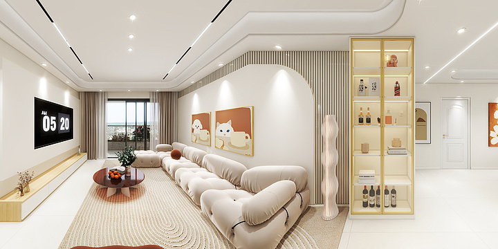 黄秀山-舞阳弯B1，奶油风格-装修设计方案