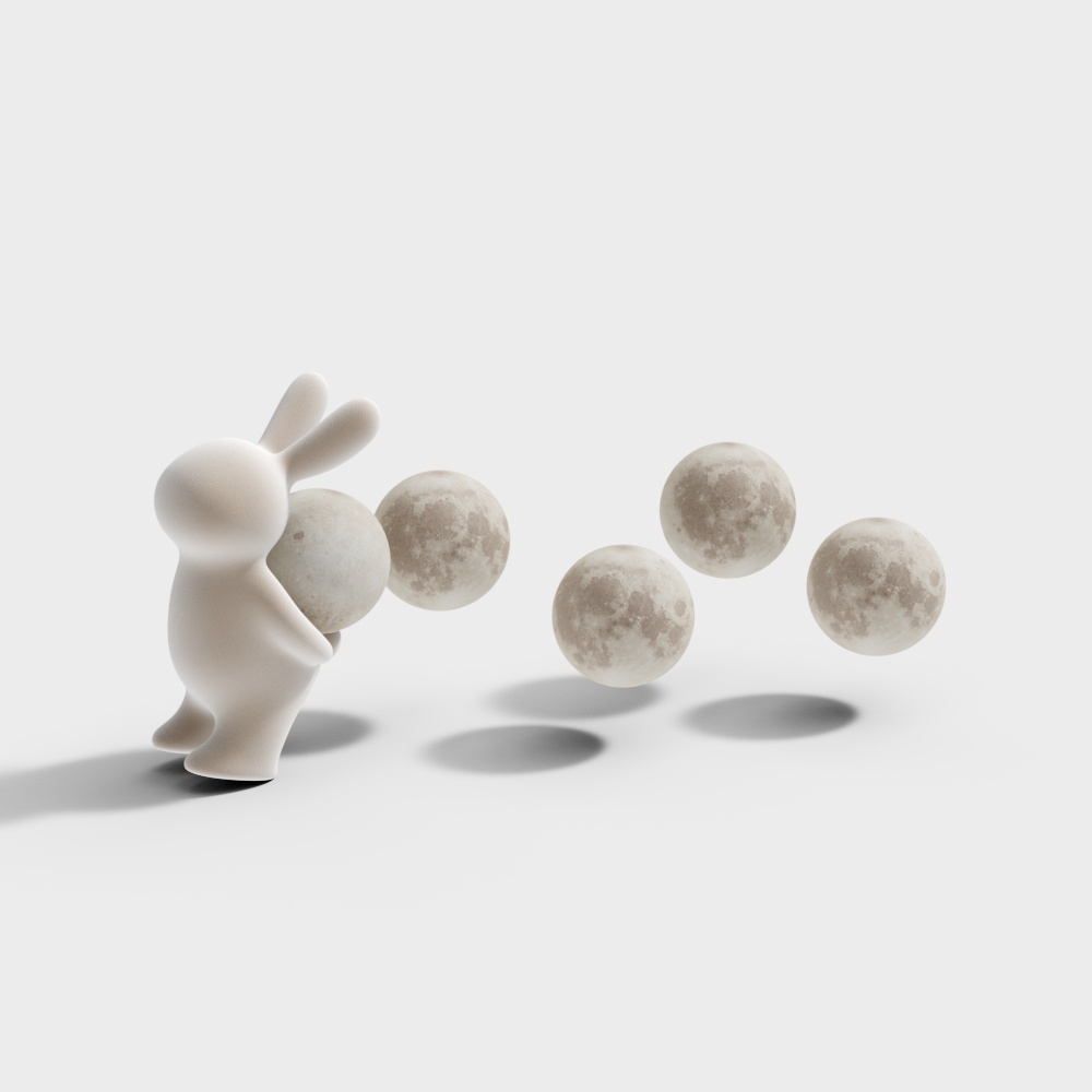 现代月亮装饰灯3D模型