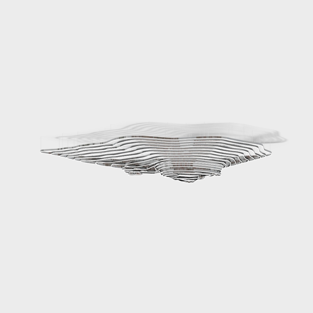 现代艺术吸顶灯3D模型