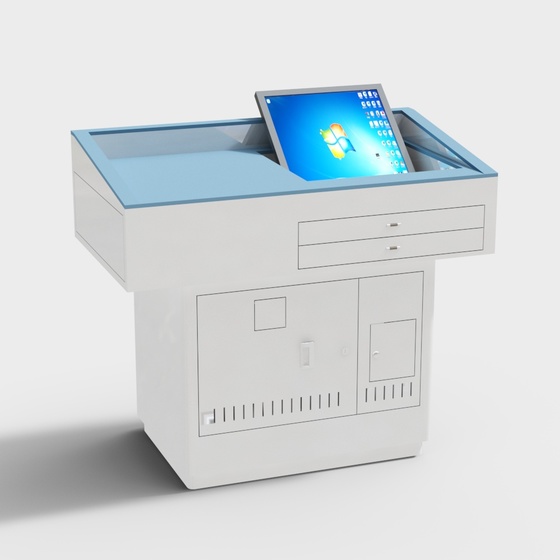 Class Multimedia Podium 3D Model in White