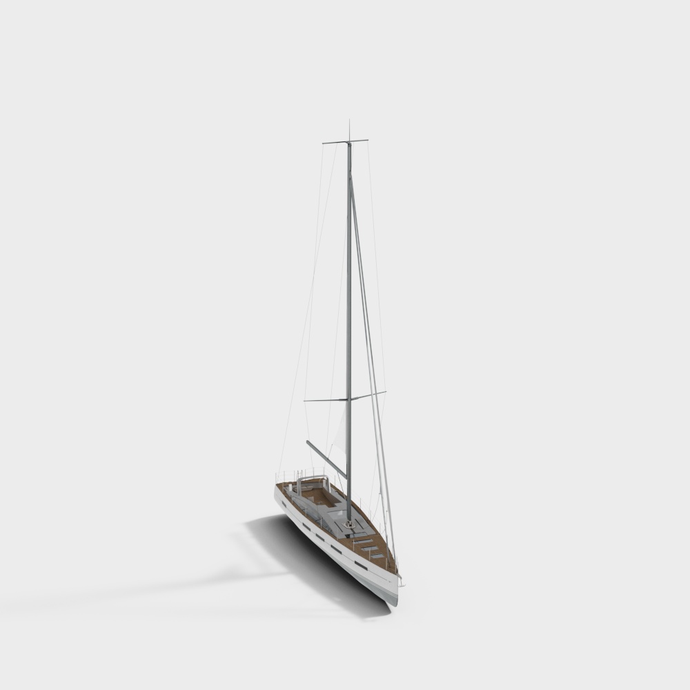 现代近海帆船3D模型