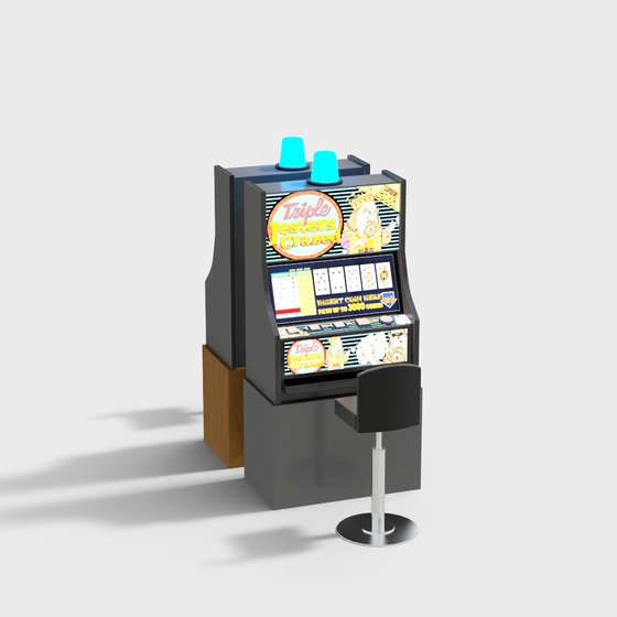 Modern Arcade Game Machine 3D Model in Blue