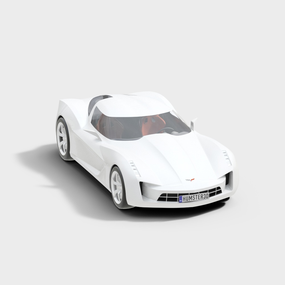 现代停车场豪华跑车3D模型