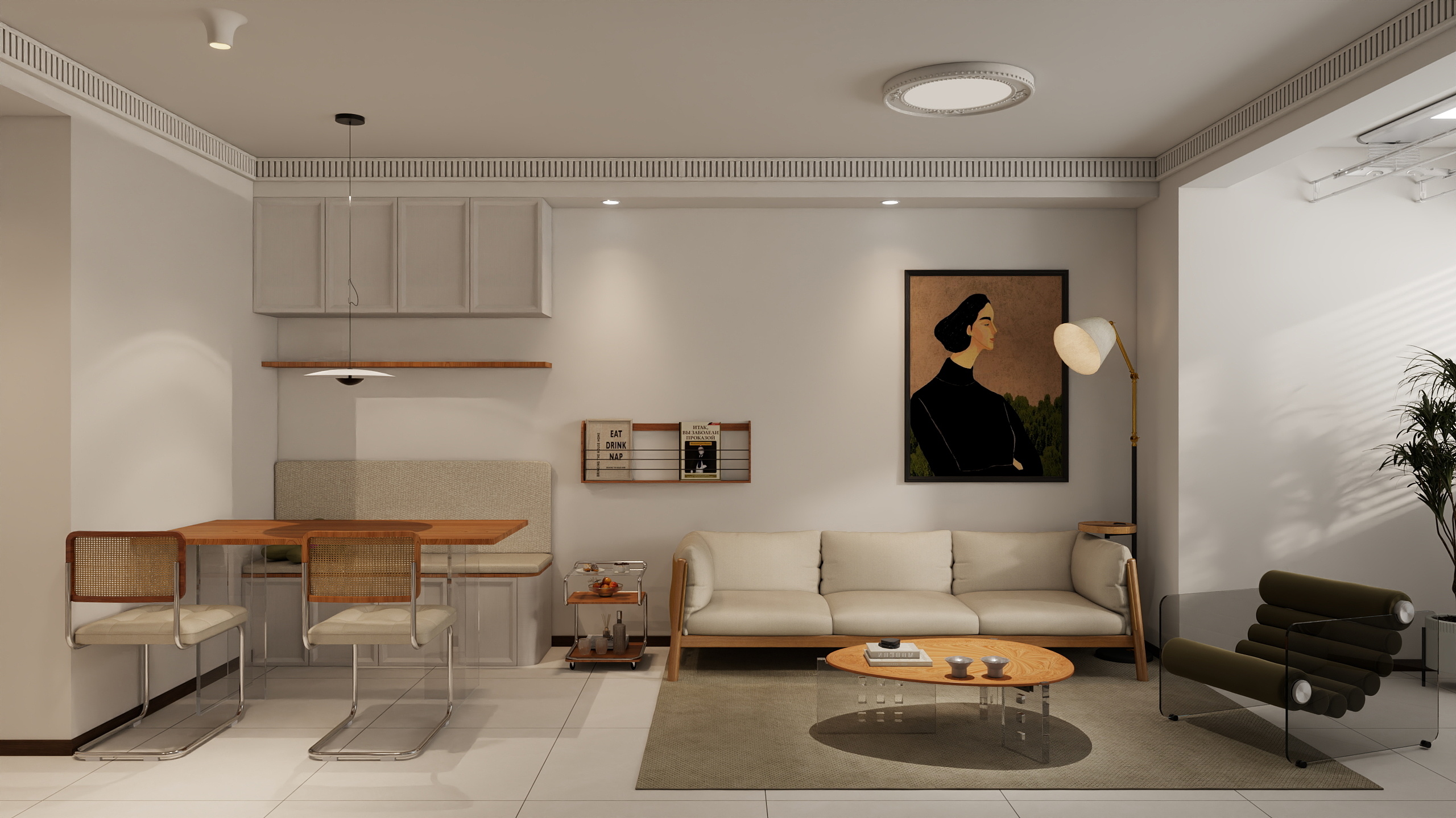 设计师-郭璇-书香锦苑66㎡2室装修效果图