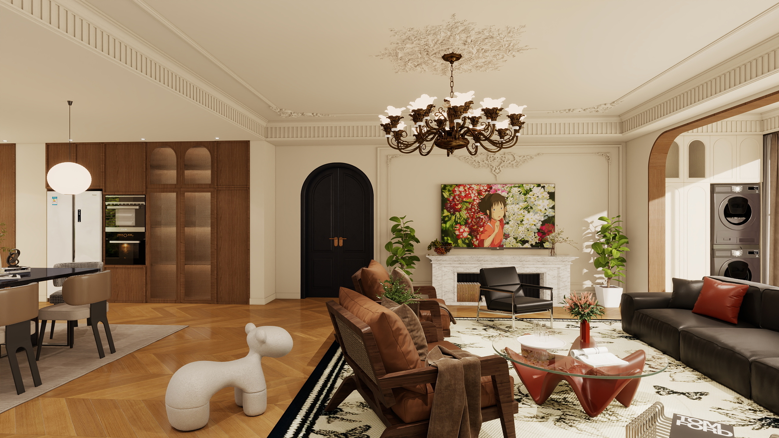 辉哥爱你们没商量-中海寰宇天下-C区210㎡4室装修效果图