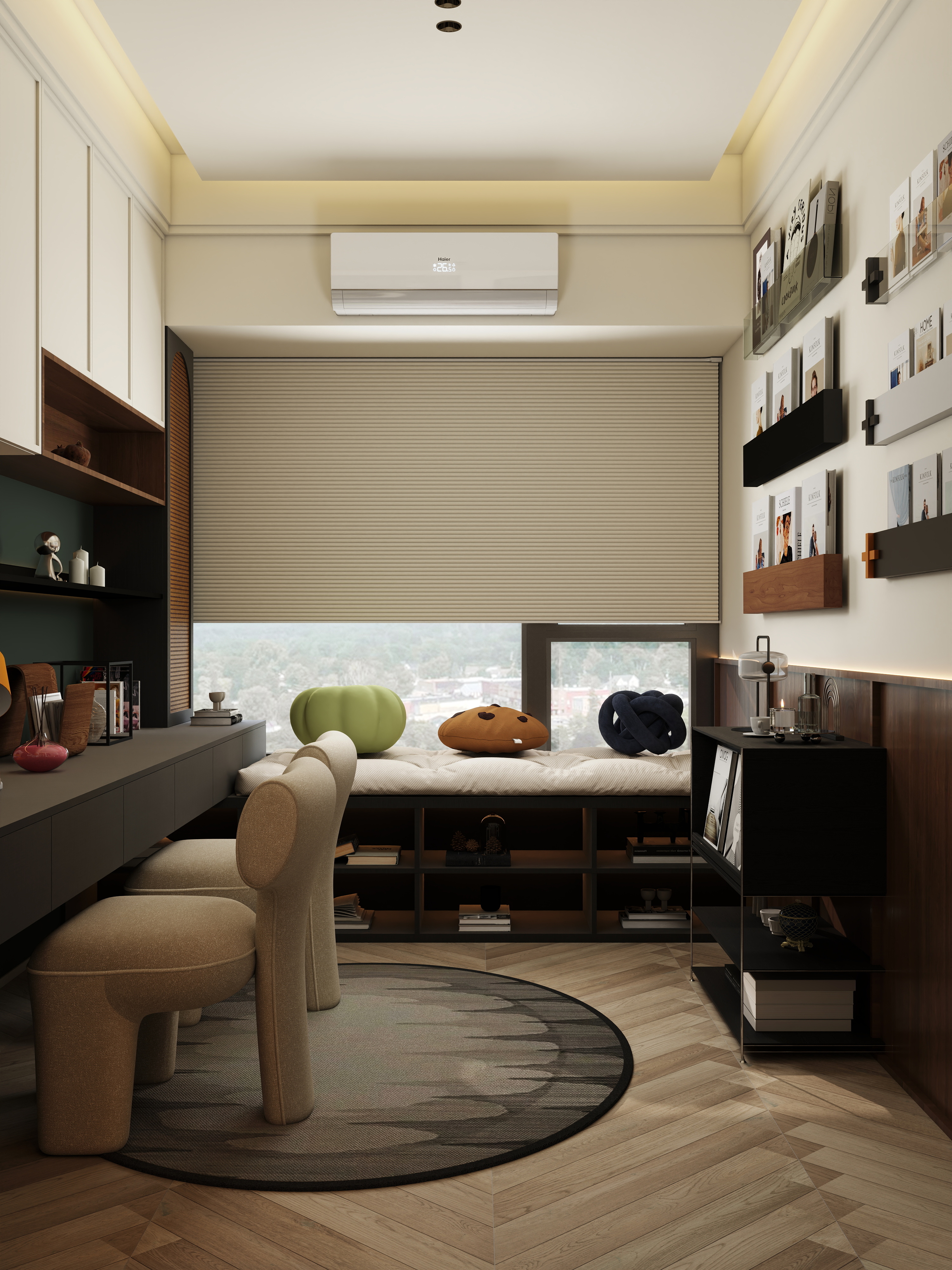 张煜强煜境设计-盛世名门中古奶油279㎡6室装修效果图