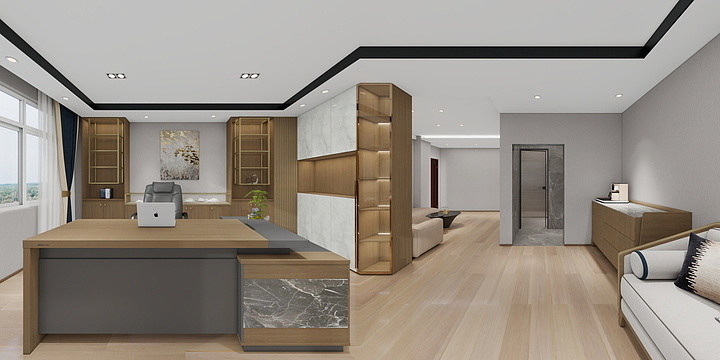 设计师汤大王-总裁办公室-装修设计方案