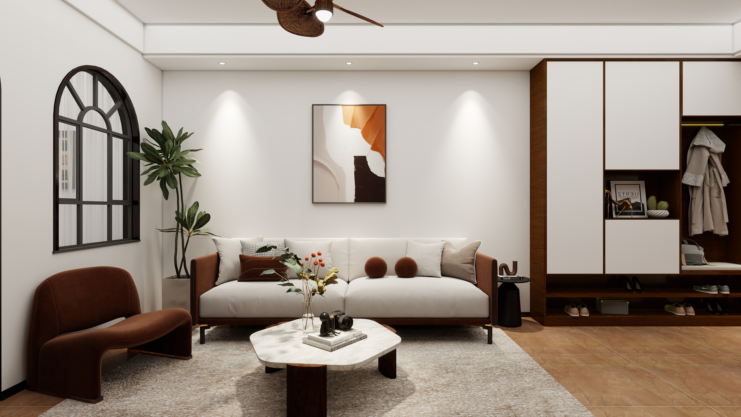 岳工18820297735-中古风74㎡1室改2室-装修设计方案