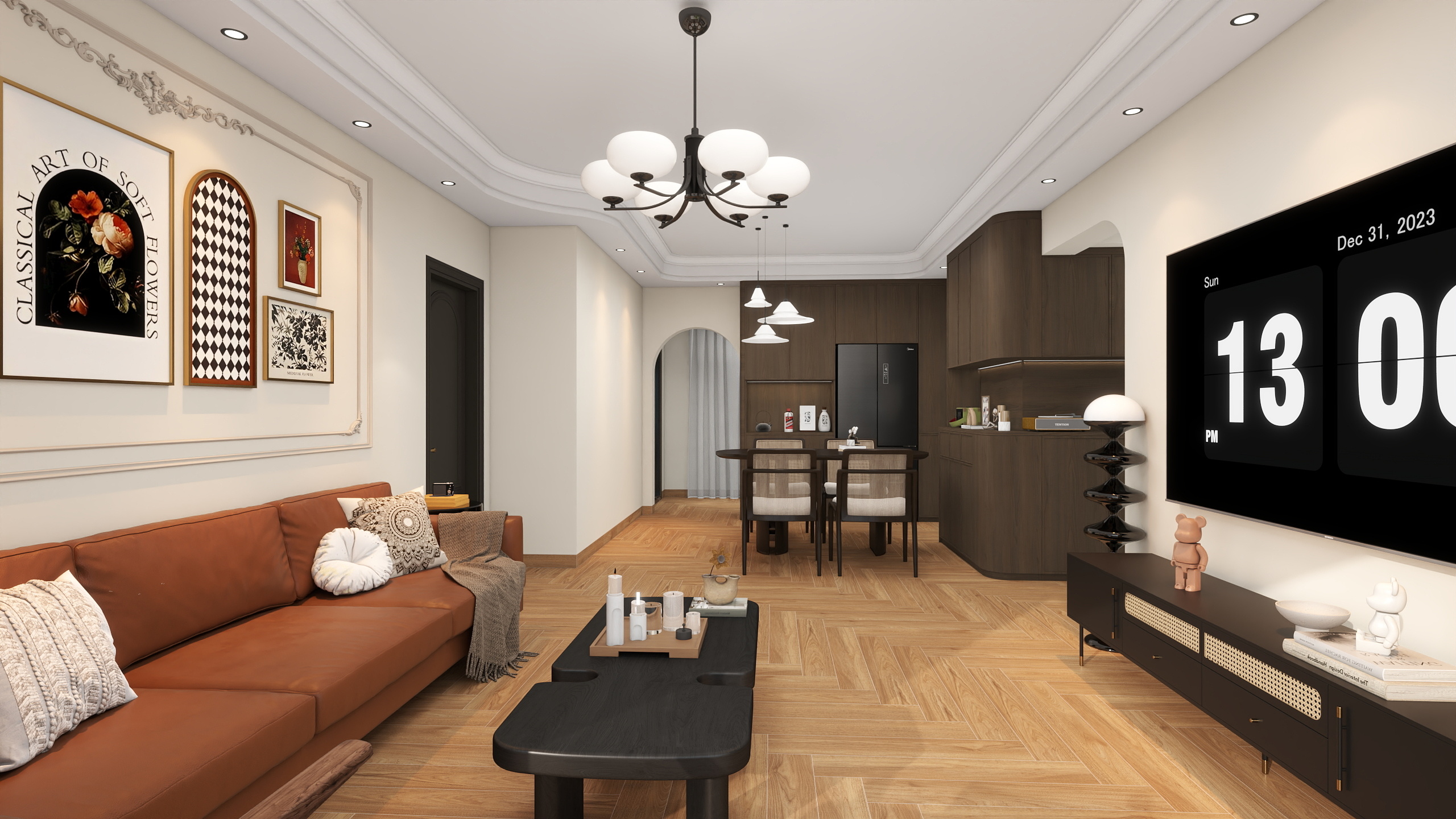 王翠丽-福泰花园中古风122㎡4室-装修设计方案