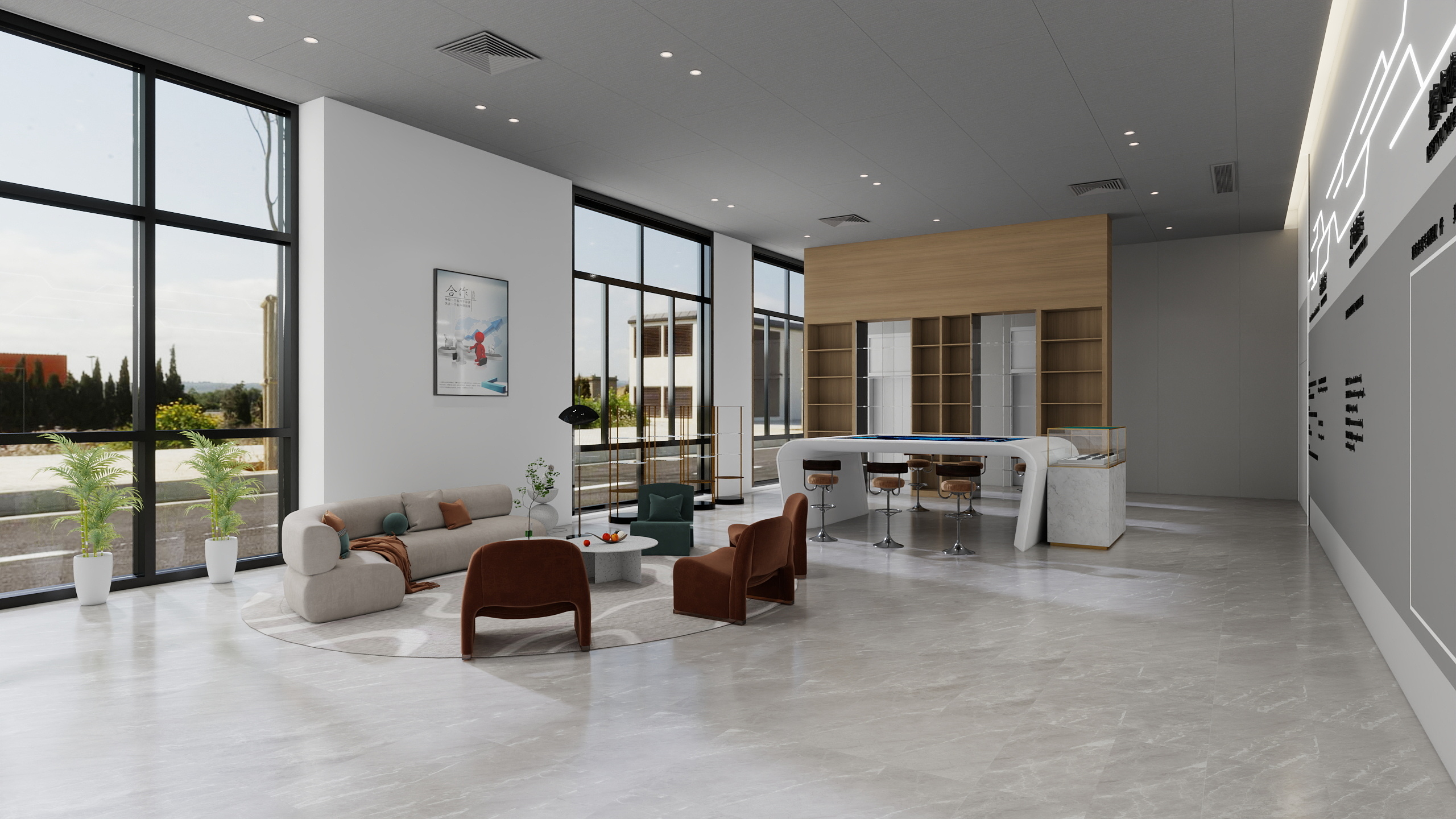 一张不够花-欧贝达工厂办公区形象墙-版本2-装修设计方案