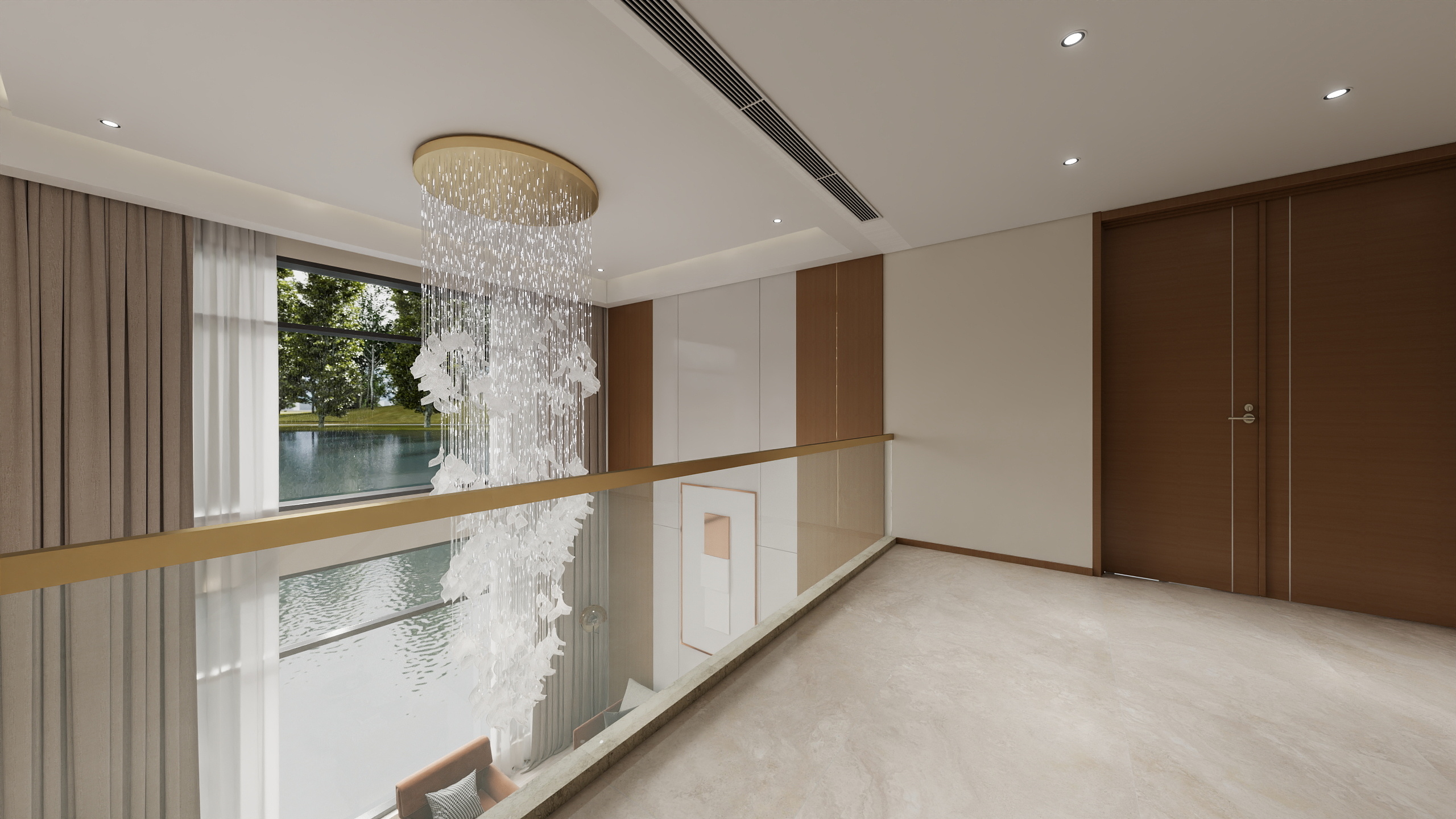 千景室内设计工作室-万山华府轻奢176㎡1室装修效果图