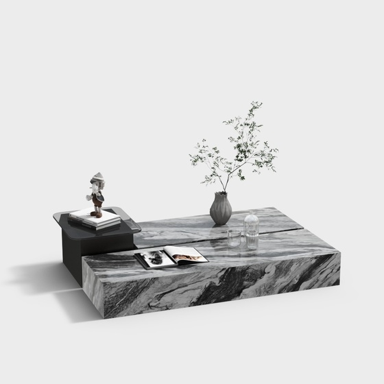 Modern Black Coffee Table 3D Model for Cozy Settings