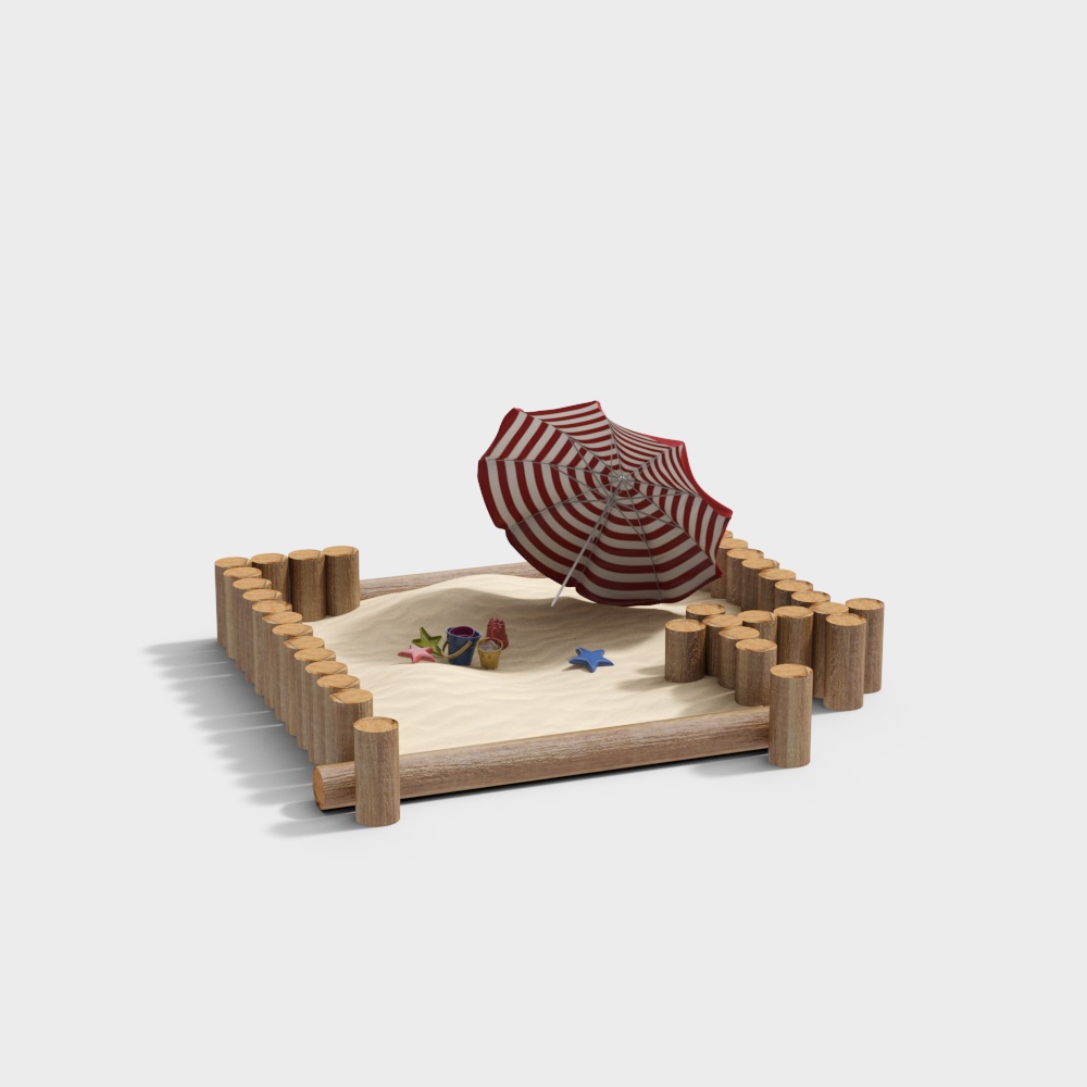 幼教户外沙池组合3D模型