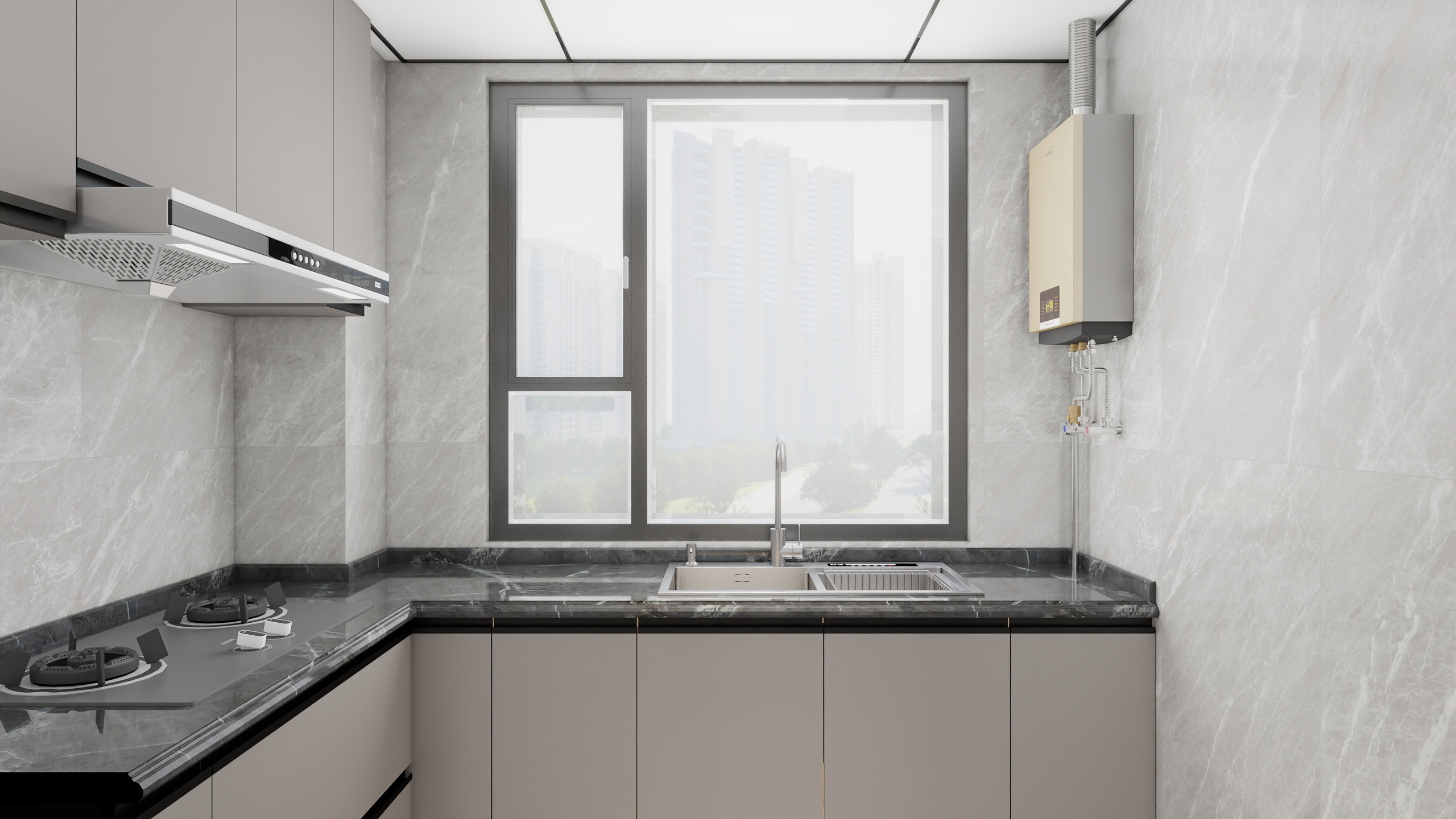 小張空间设计-轻奢意式大三室装修效果图