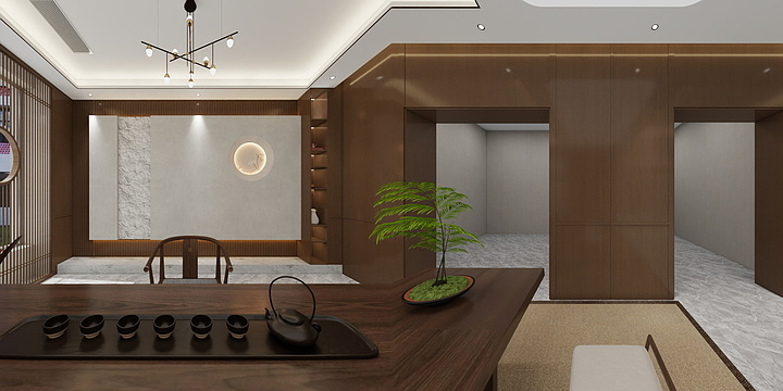 圣峰装饰设计师-茶室-装修设计方案