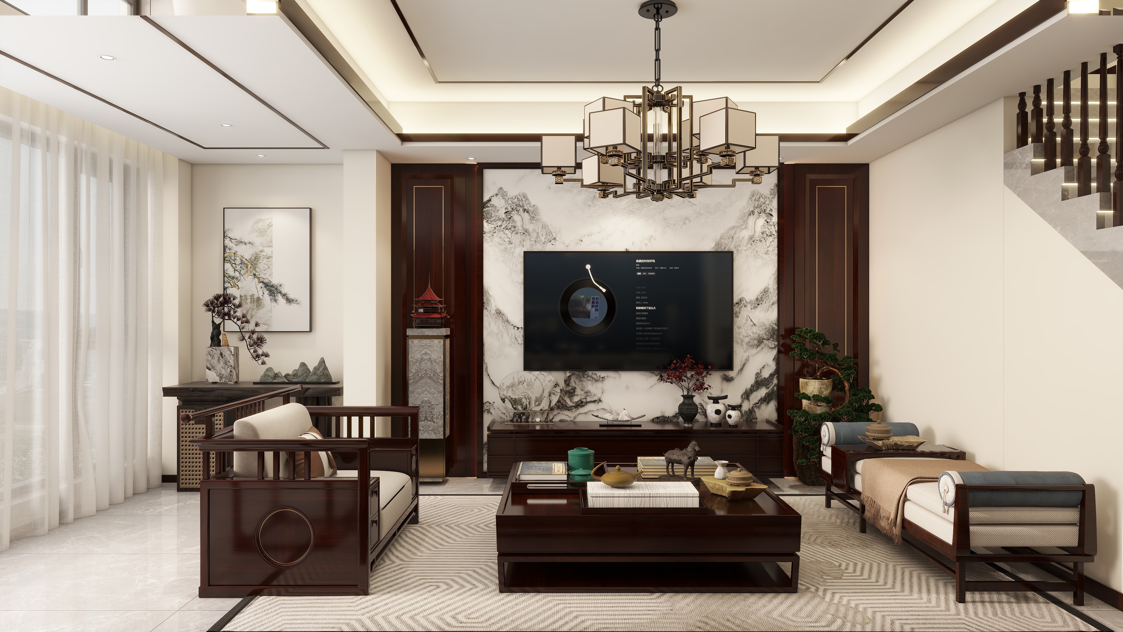 杨勇师兄-新中式复式楼-装修设计方案