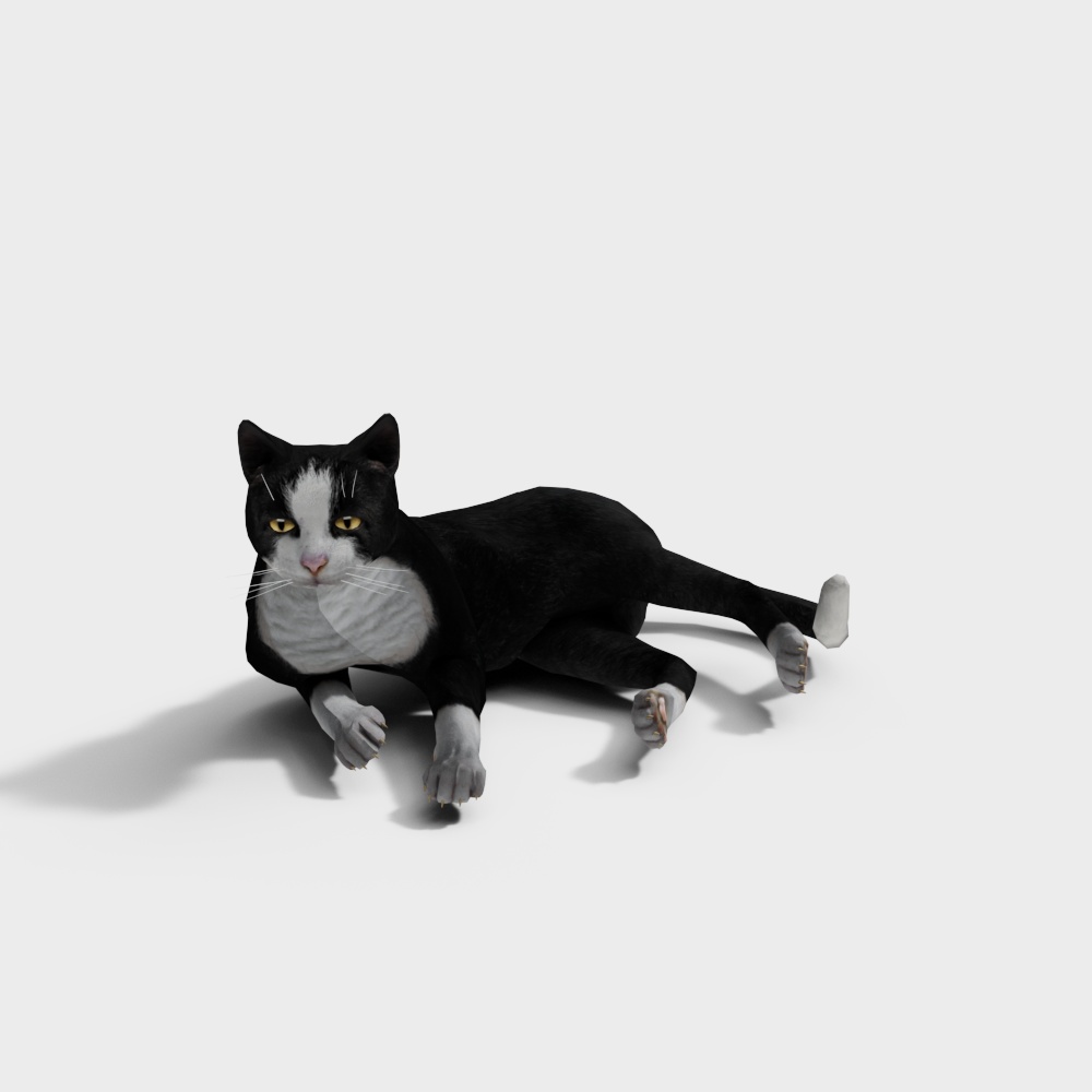 奶牛猫3D模型