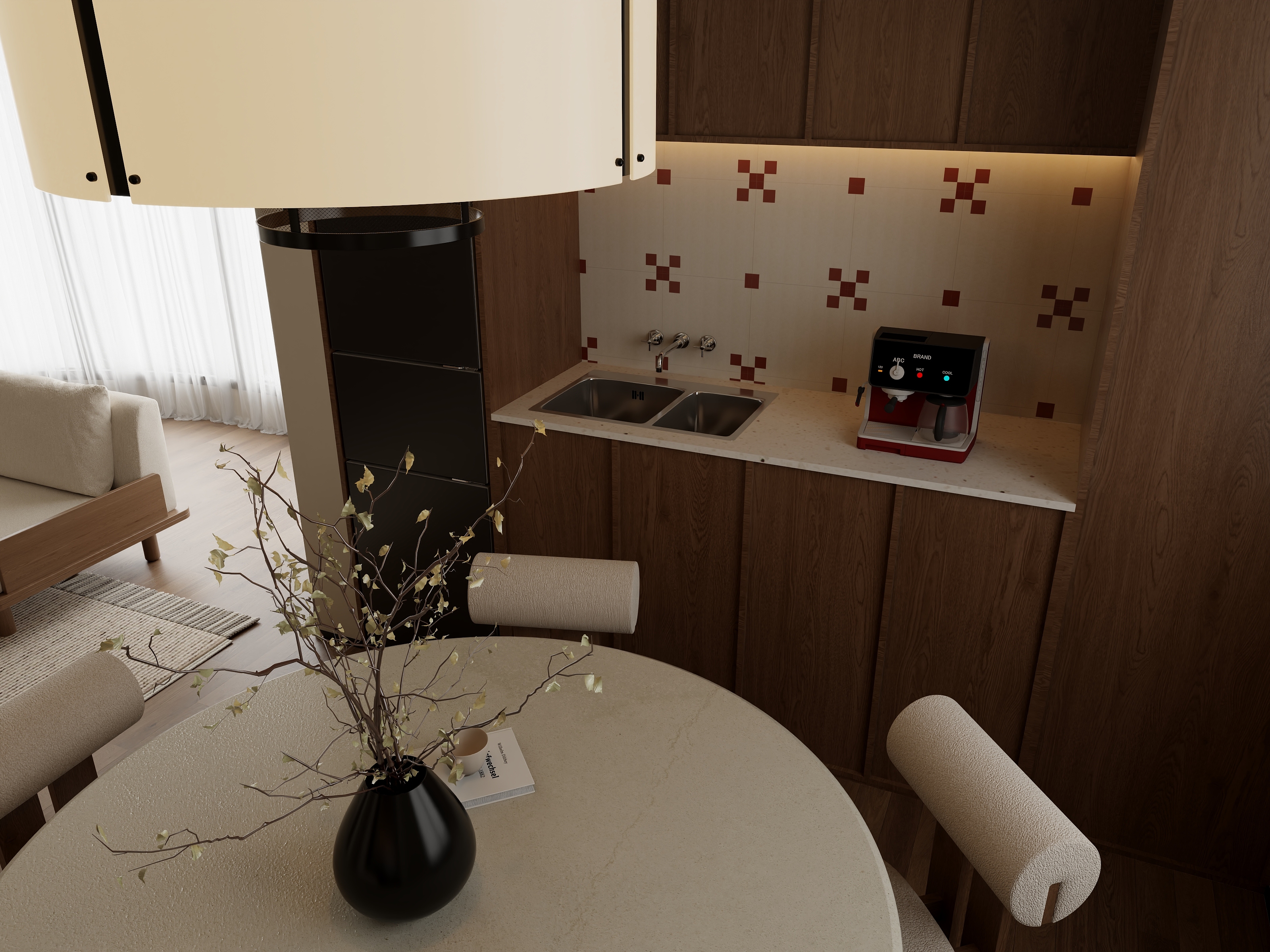 设计师陈端阳-天津南大教师楼 中古风装修效果图