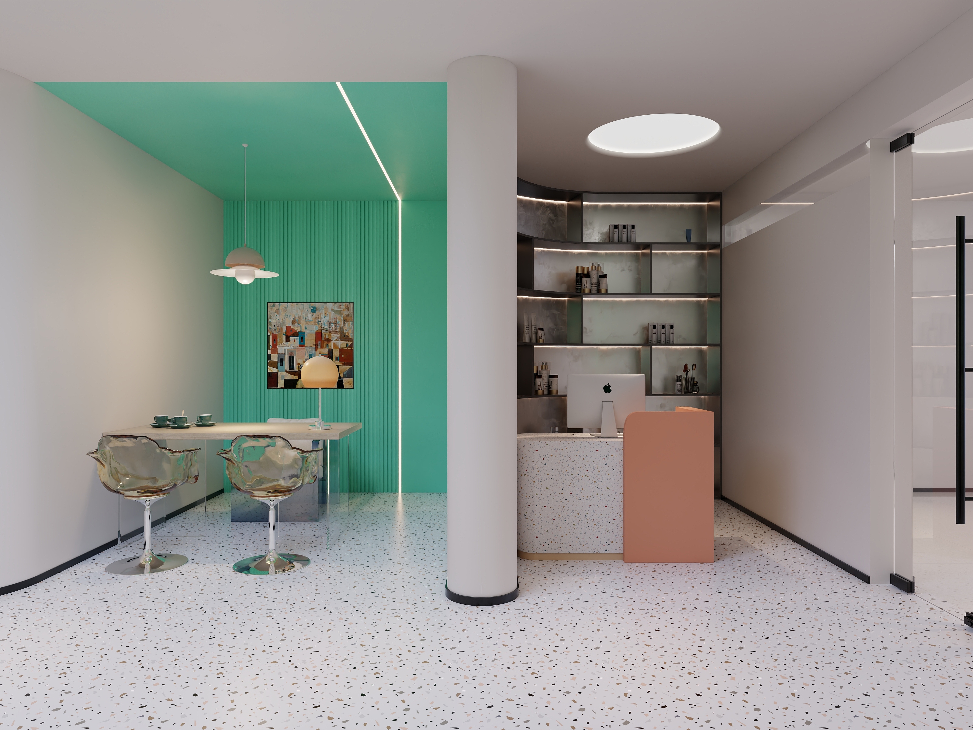 方源设计-美容院设计——洗脸吧一层洗脸吧装修效果图第2张