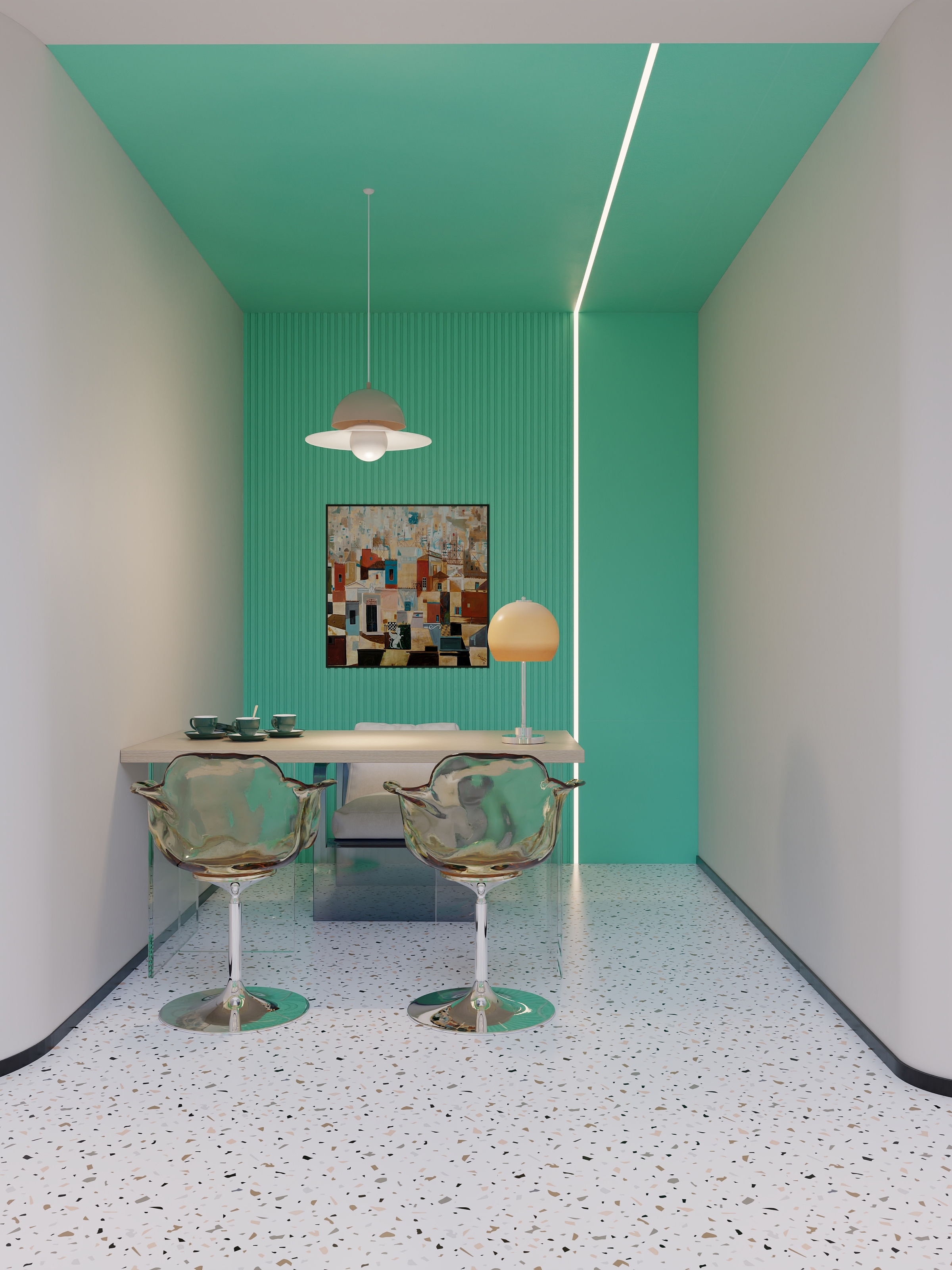 方源设计-美容院设计——洗脸吧一层洗脸吧装修效果图第3张