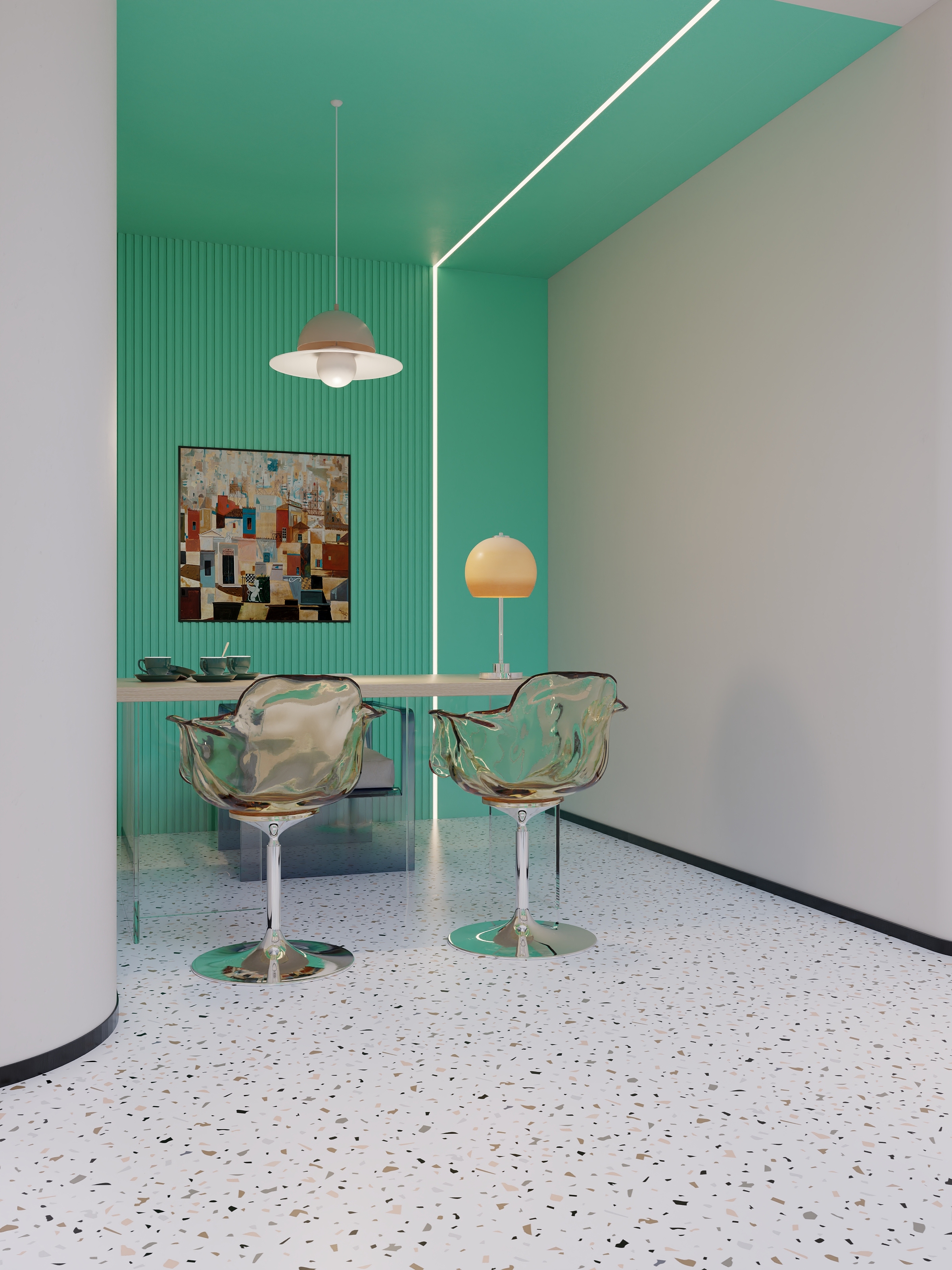 方源设计-美容院设计——洗脸吧一层洗脸吧装修效果图第4张