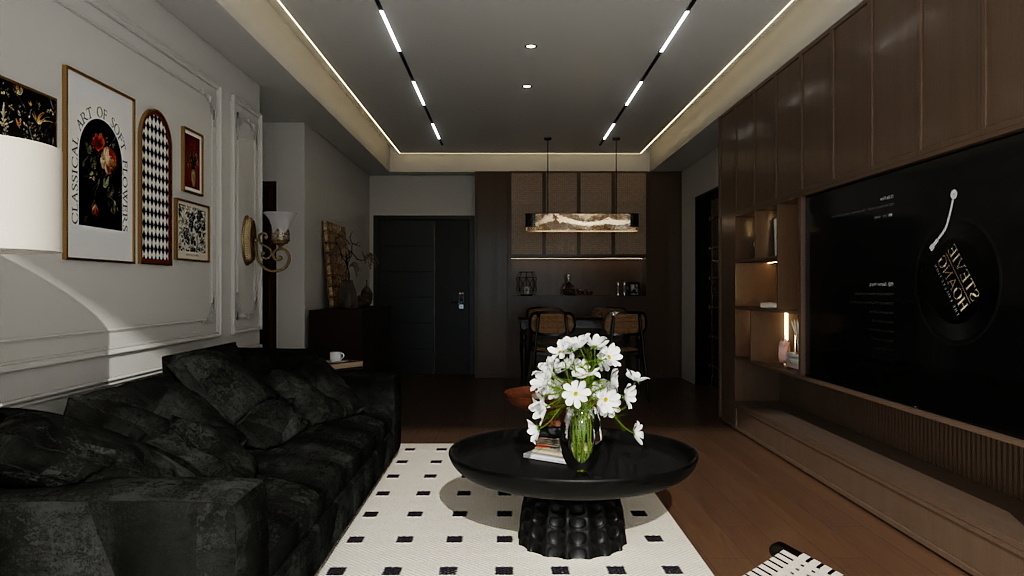 简笔戏子-龙韵雅苑3室2厅2厨1卫-副本-副本-装修设计方案