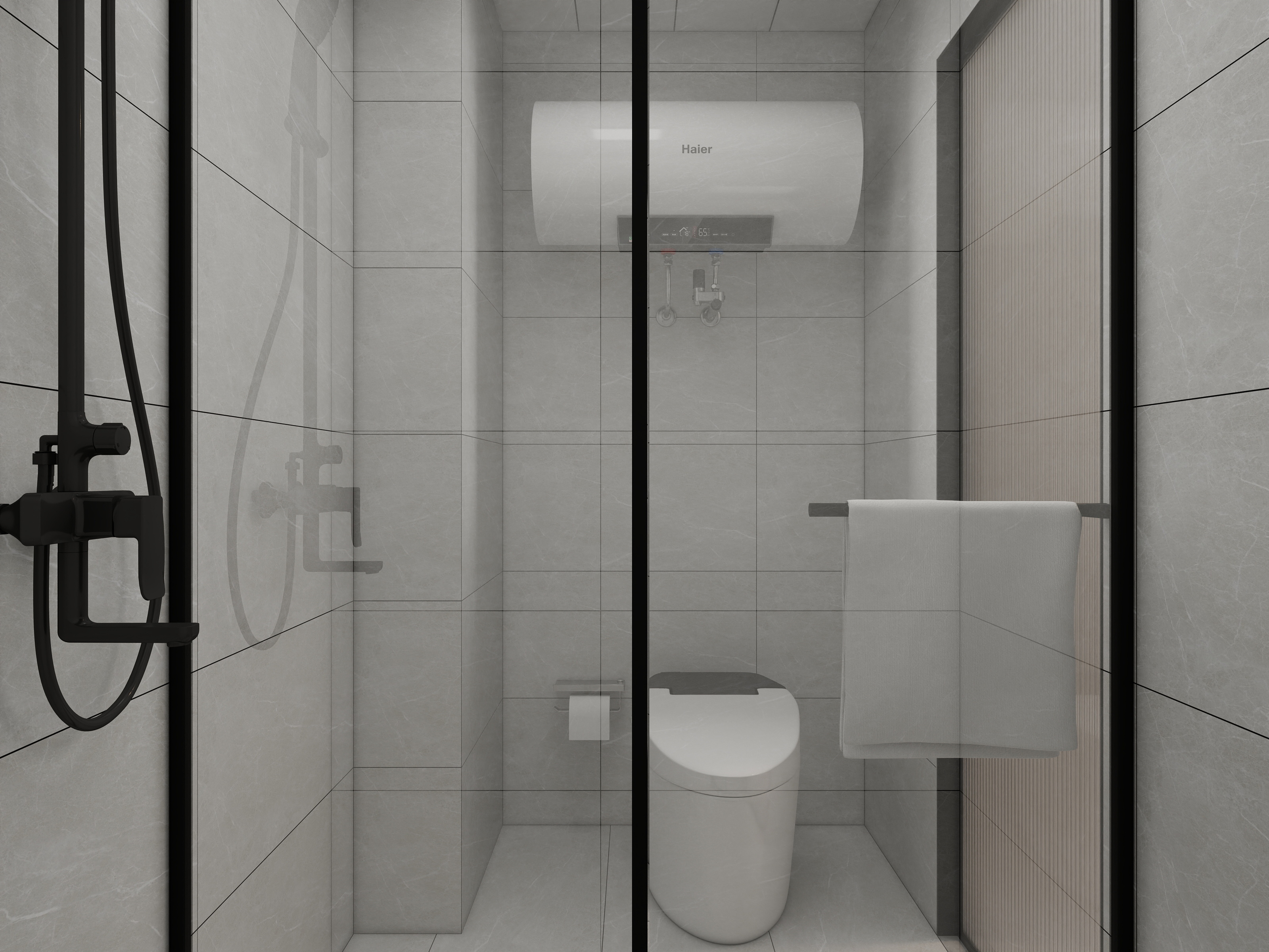 Designch..-96平方两室改三室平面-浅色效果-装修设计方案