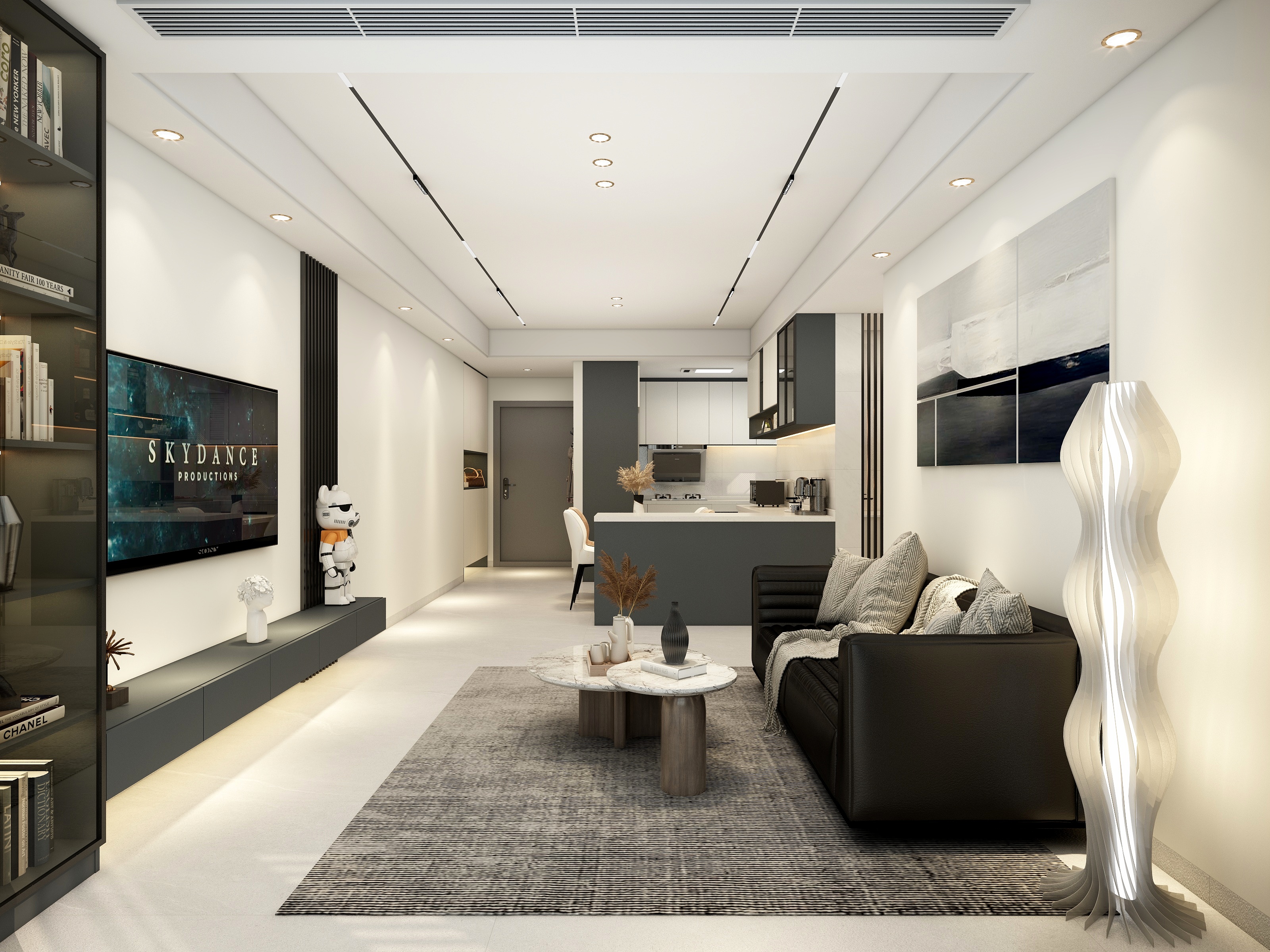 李立猛-89㎡现代简约三居无主灯设计-装修设计方案