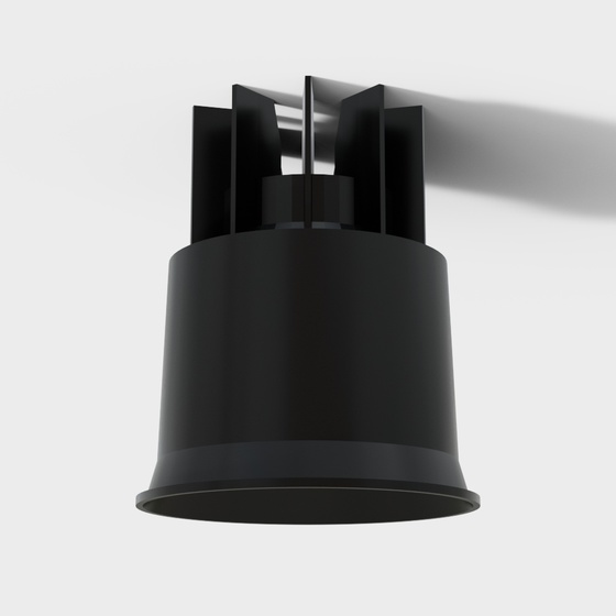 Modern Embedded Spotlight 3D Model in Black