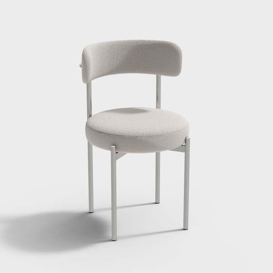 Stylish Beige Multi-Functional Dining Chair Set 3D Model