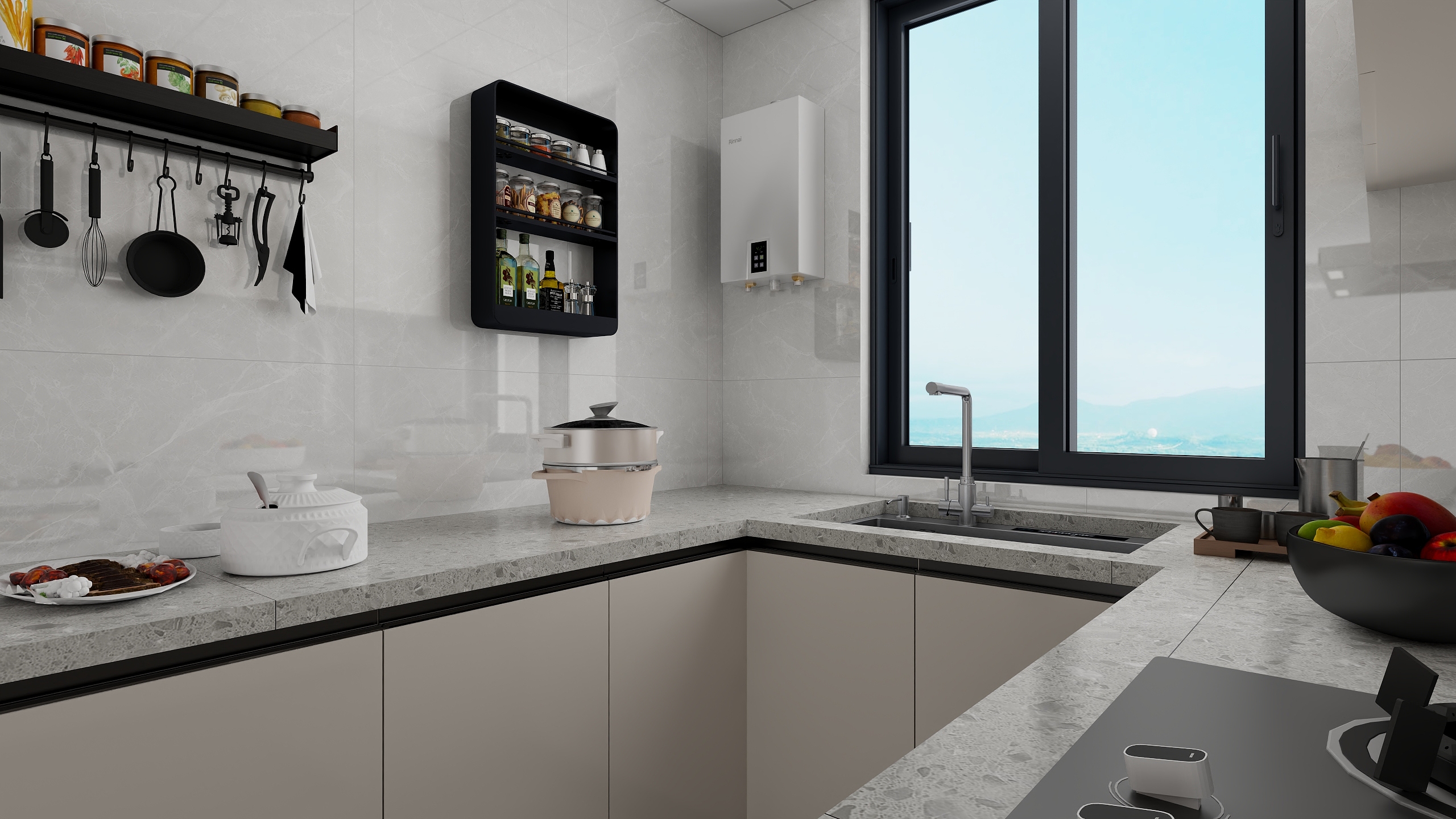 设计师Baymax-现代无主灯极简风装修效果图