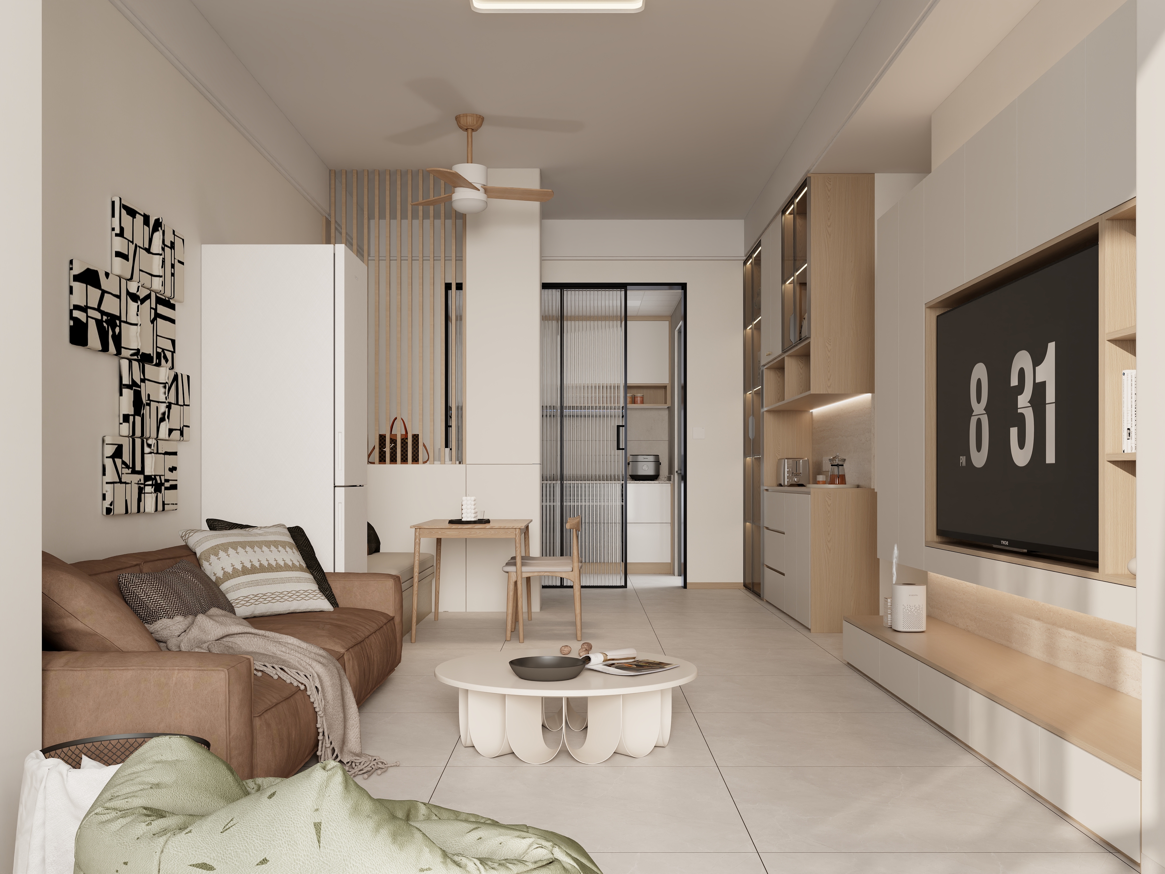 小蕃茄冬至-79㎡小三房｜奶油原木风小家-装修设计方案