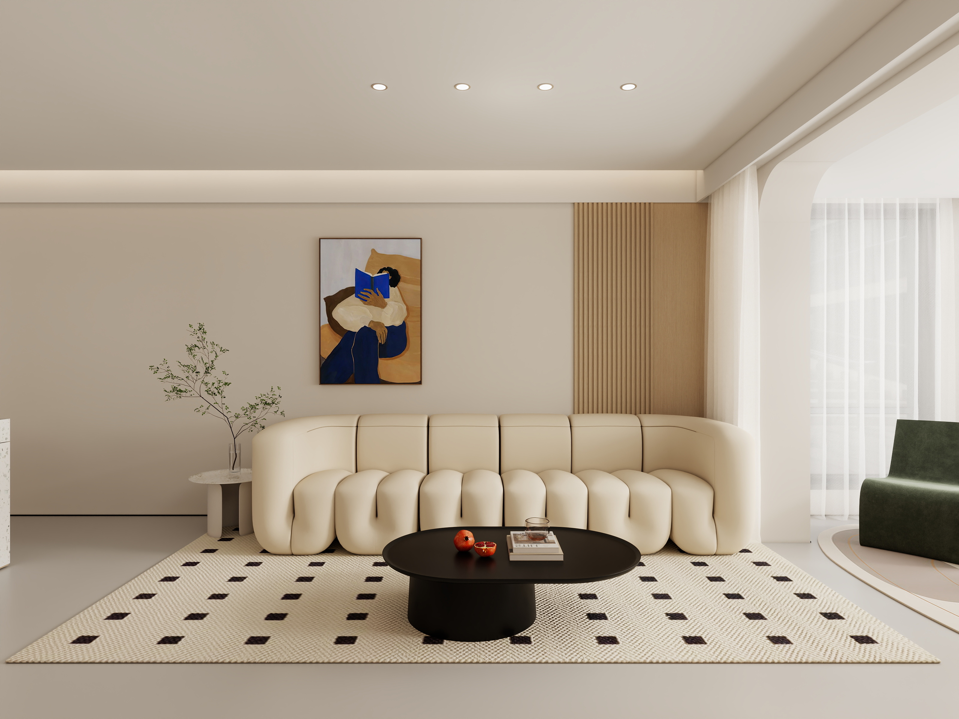 爱画图的小胖子-奶油风格-97平三居室-装修设计方案