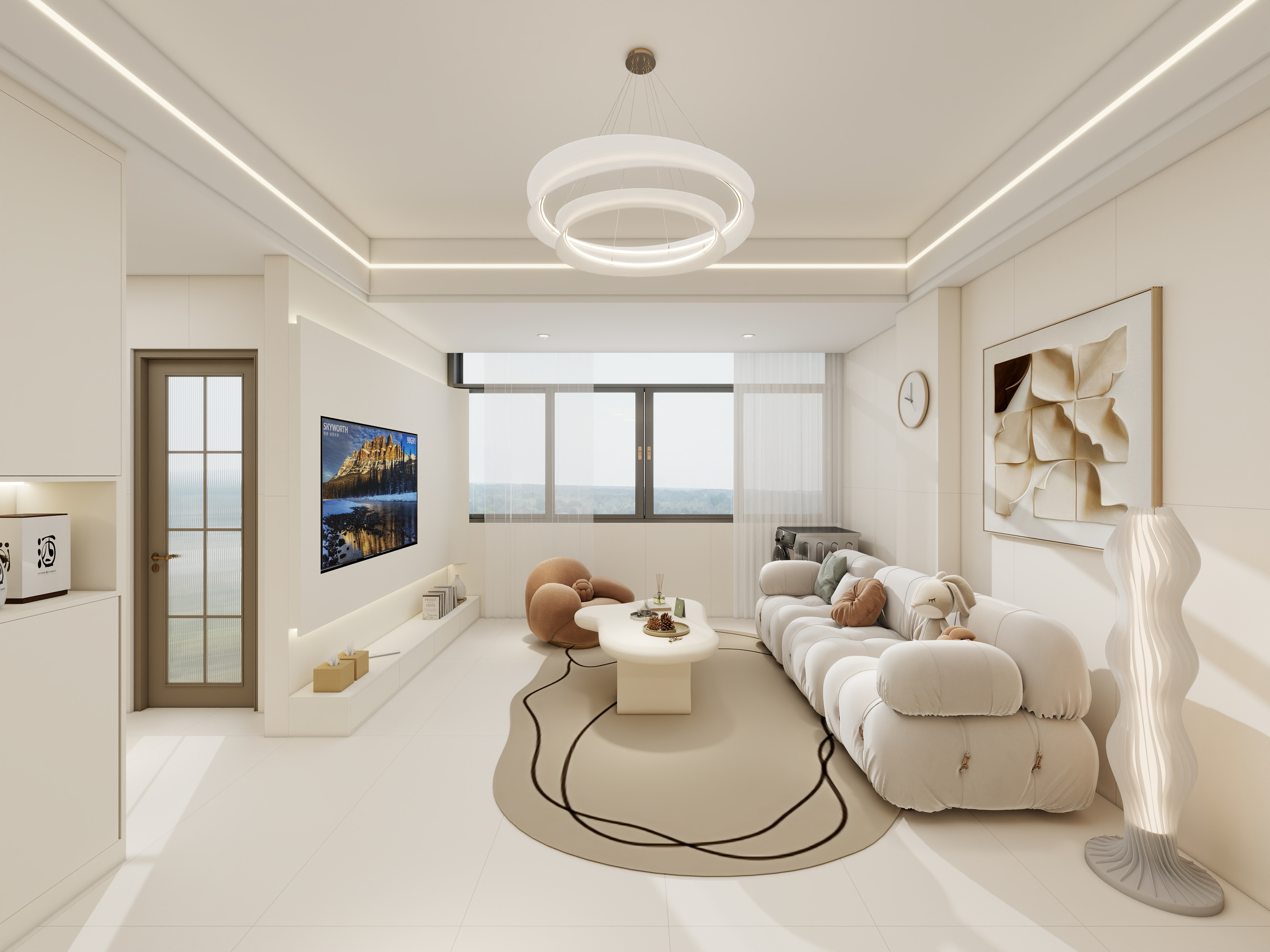 何宗建-《西街一巷》奶油风三居-装修设计方案