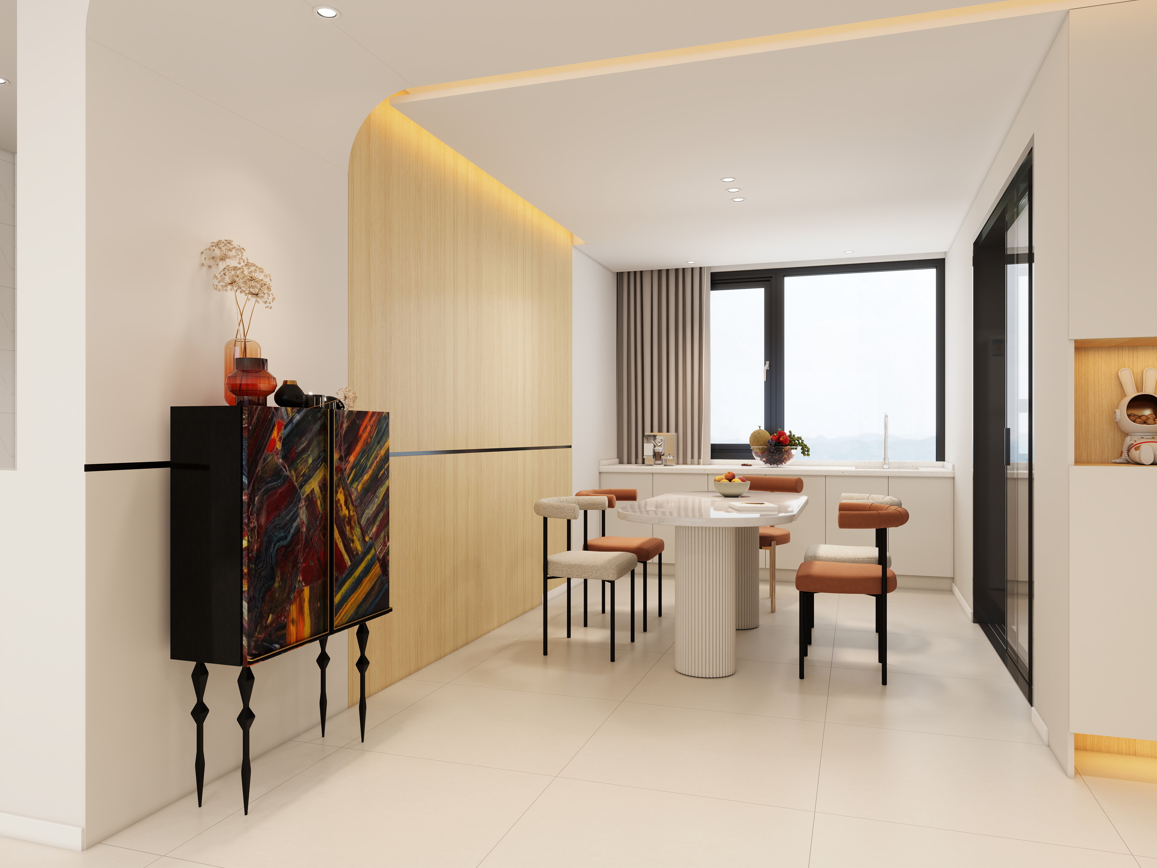 良知设计-原木奶油风 140 三室-装修设计方案