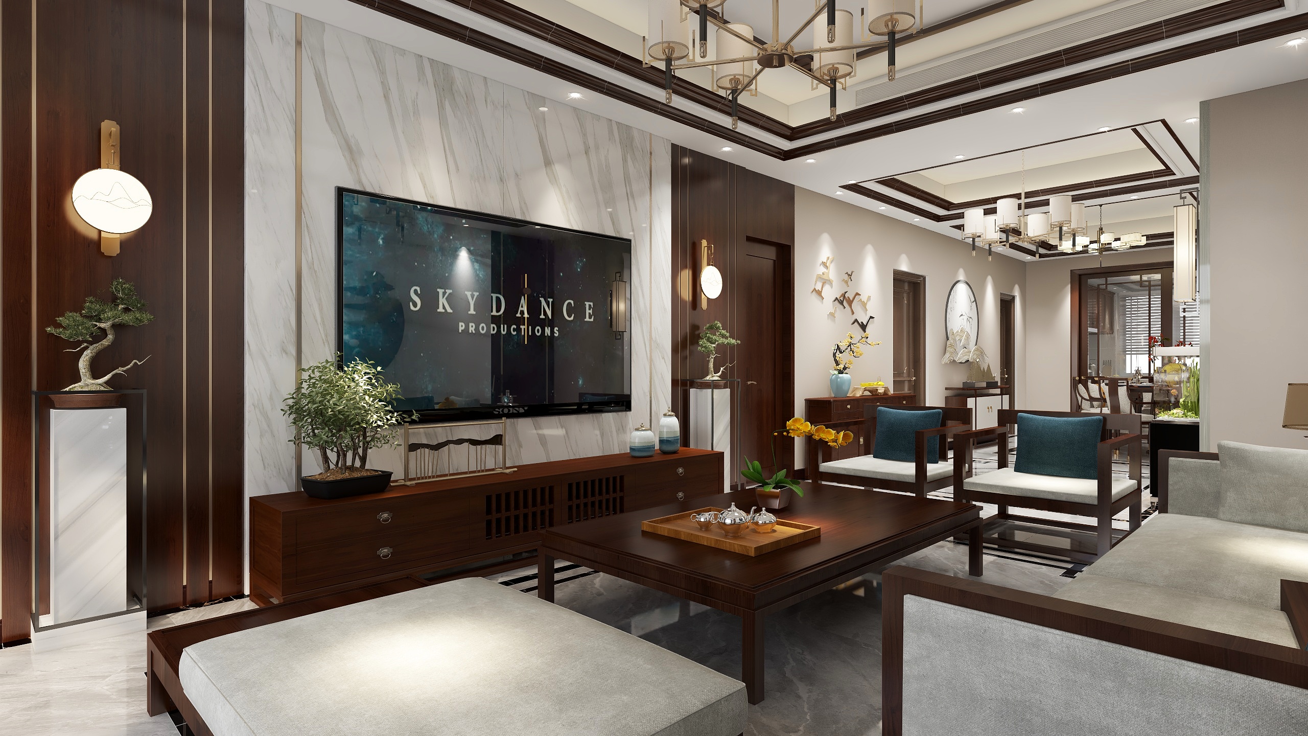 王敏-君汇华府218㎡4室装修效果图