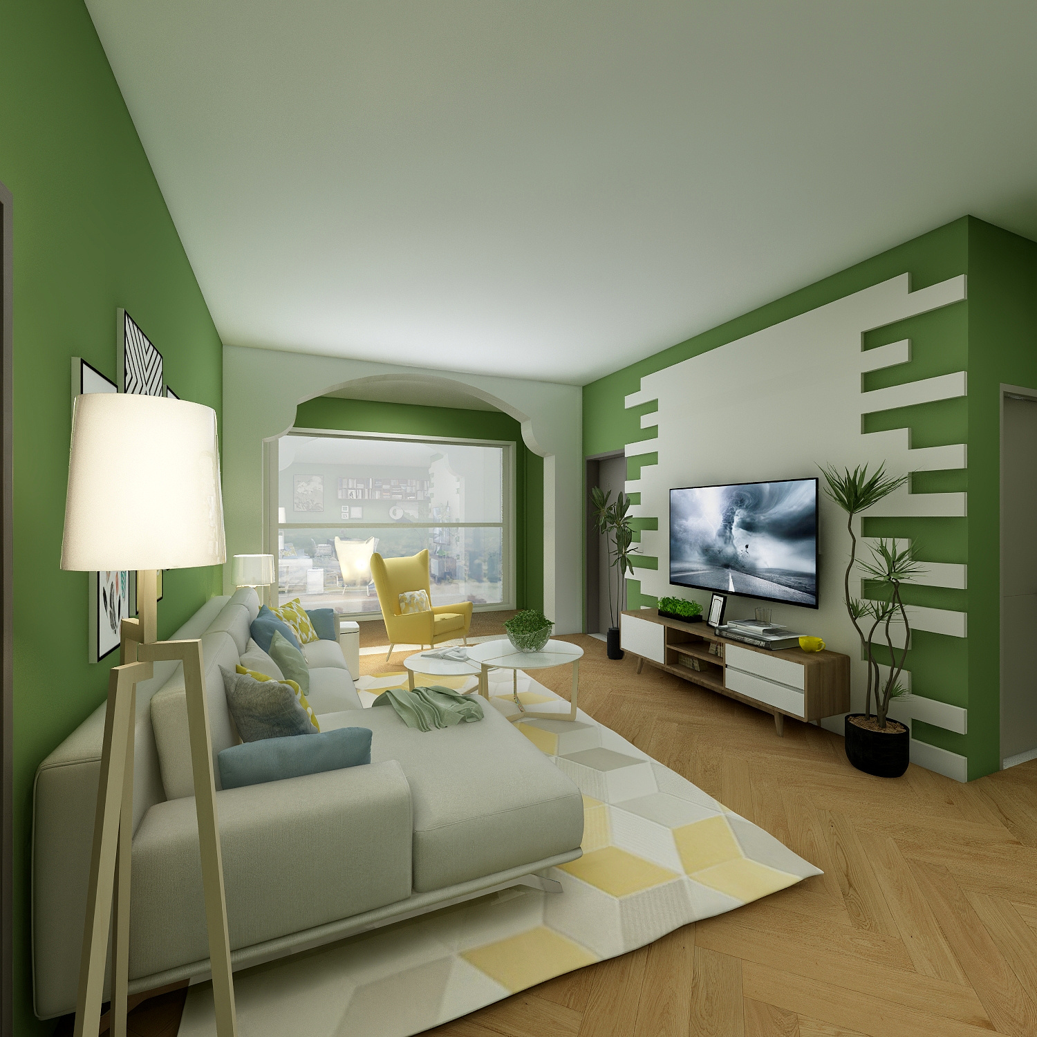 青卿设计-绿色小清新装修效果图