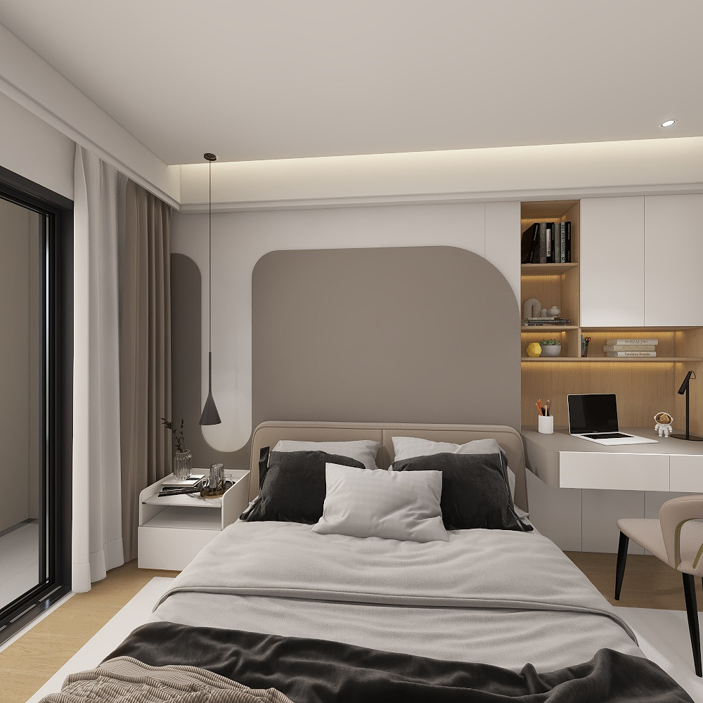 江梓岈-现代简约87㎡2室装修效果图