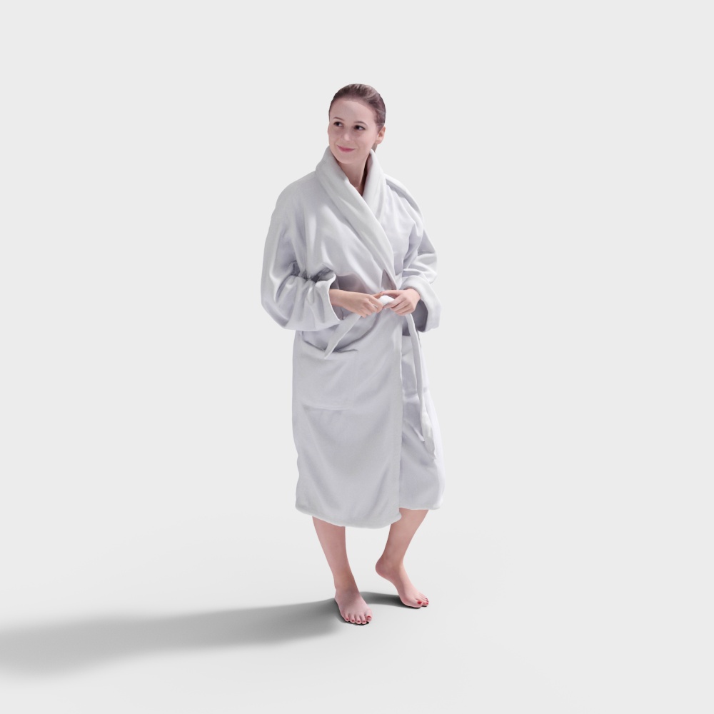 站姿浴袍女性3D模型