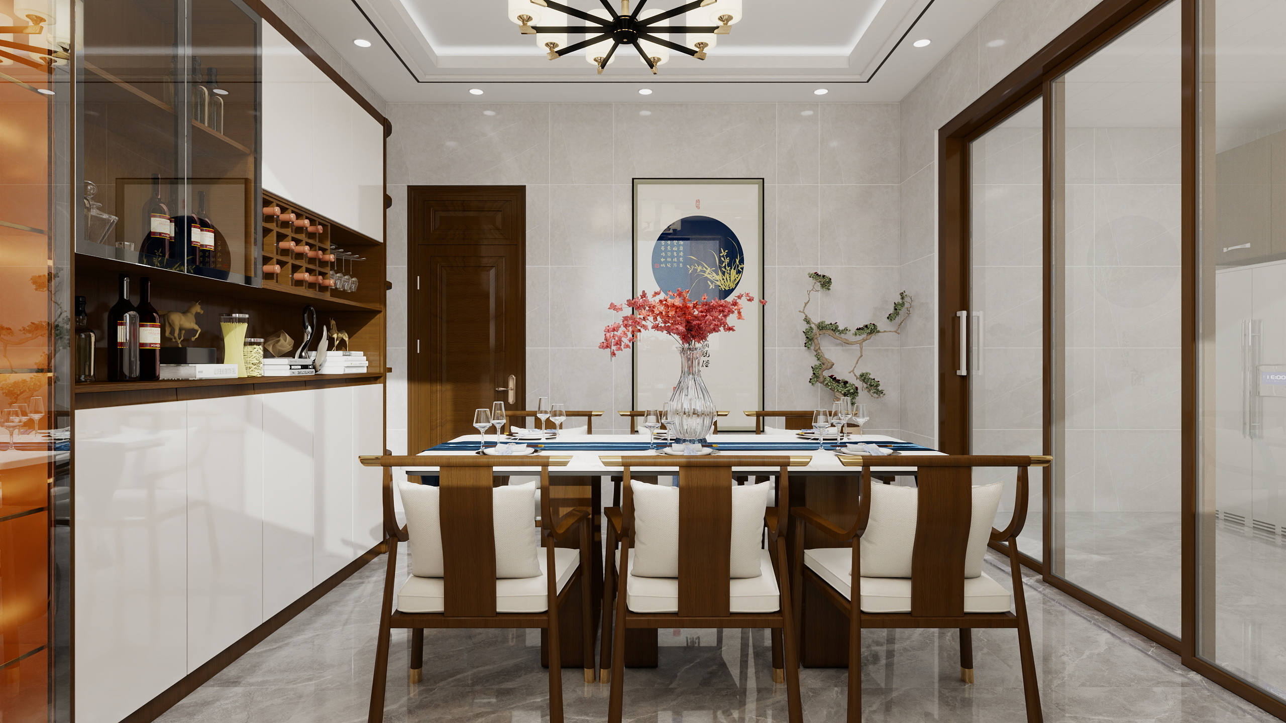 王敏-214㎡4室新中式装修效果图