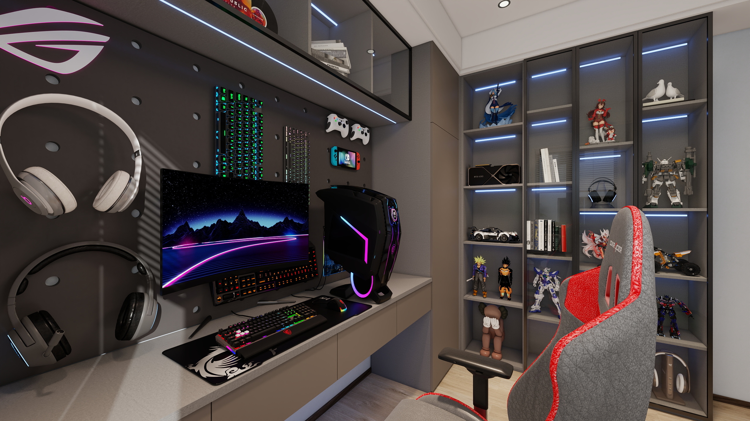 全案定制小龙哥-电竞房案例-装修设计方案