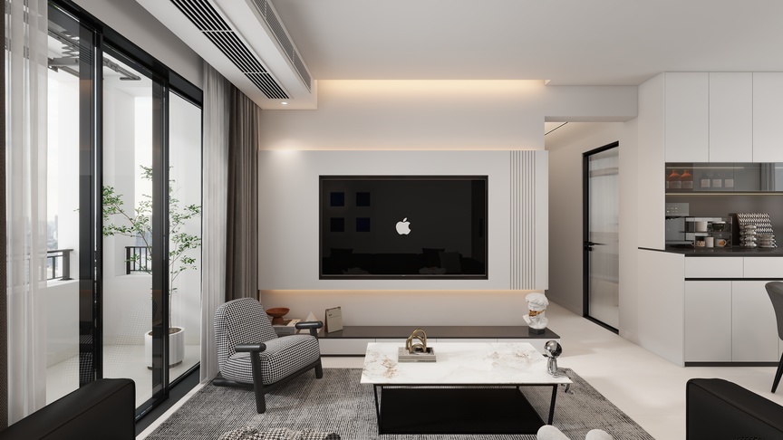 YZXDesign-华海漉江蓝湾80m²装修效果图