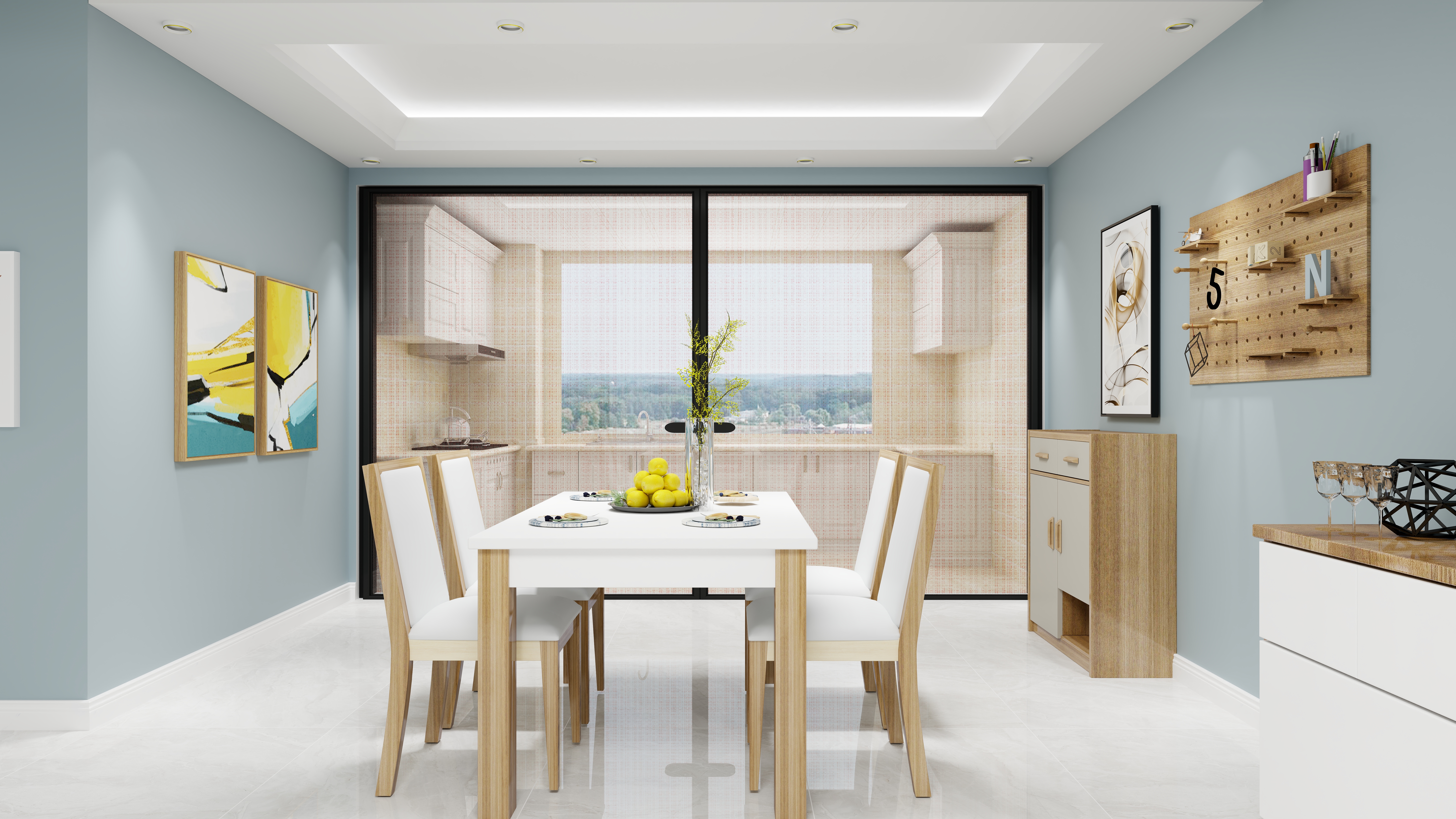 吾字乐天-烟台留香园一层客餐厅装修效果图第4张