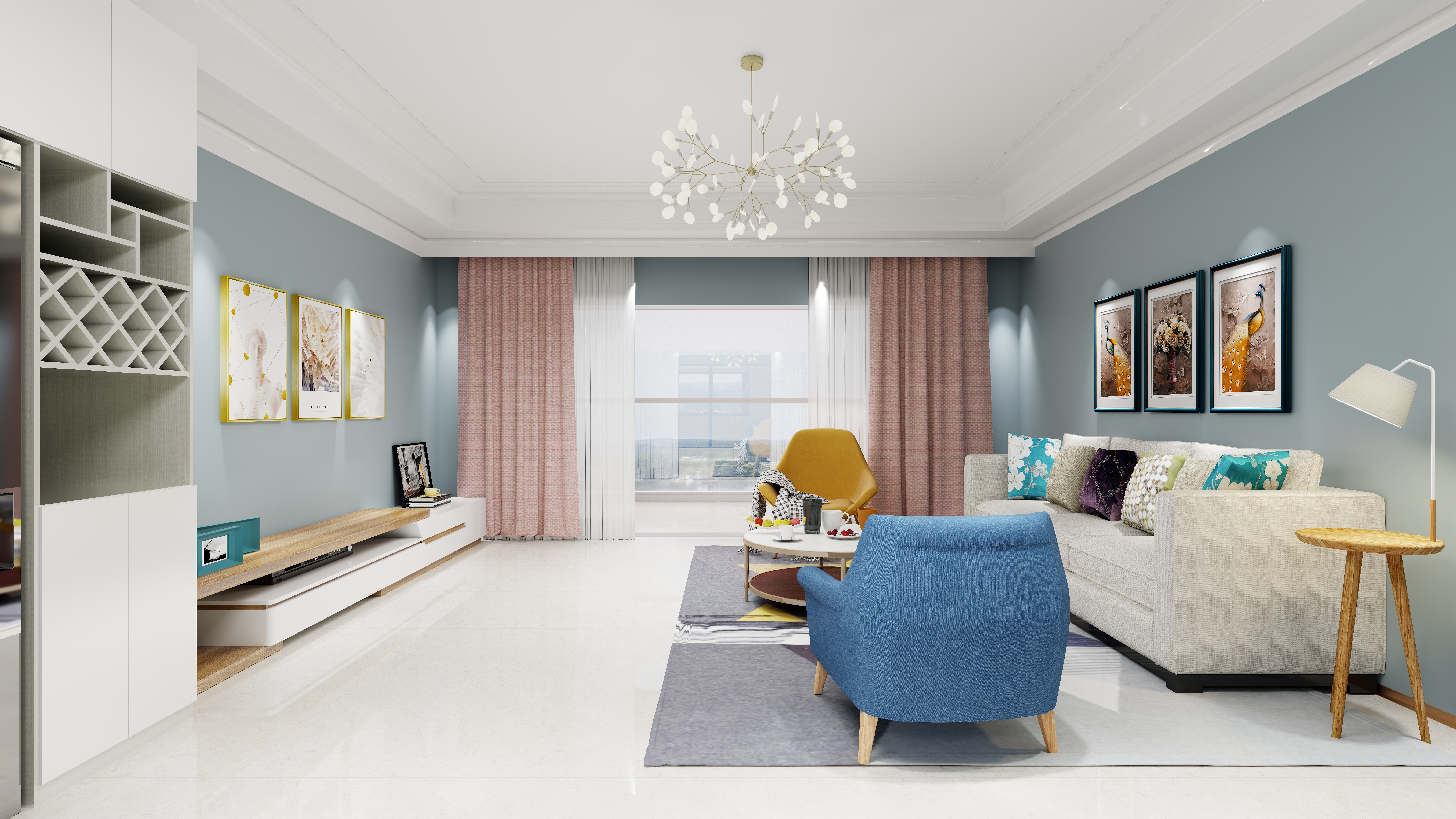 吾字乐天-烟台留香园一层客餐厅装修效果图第3张