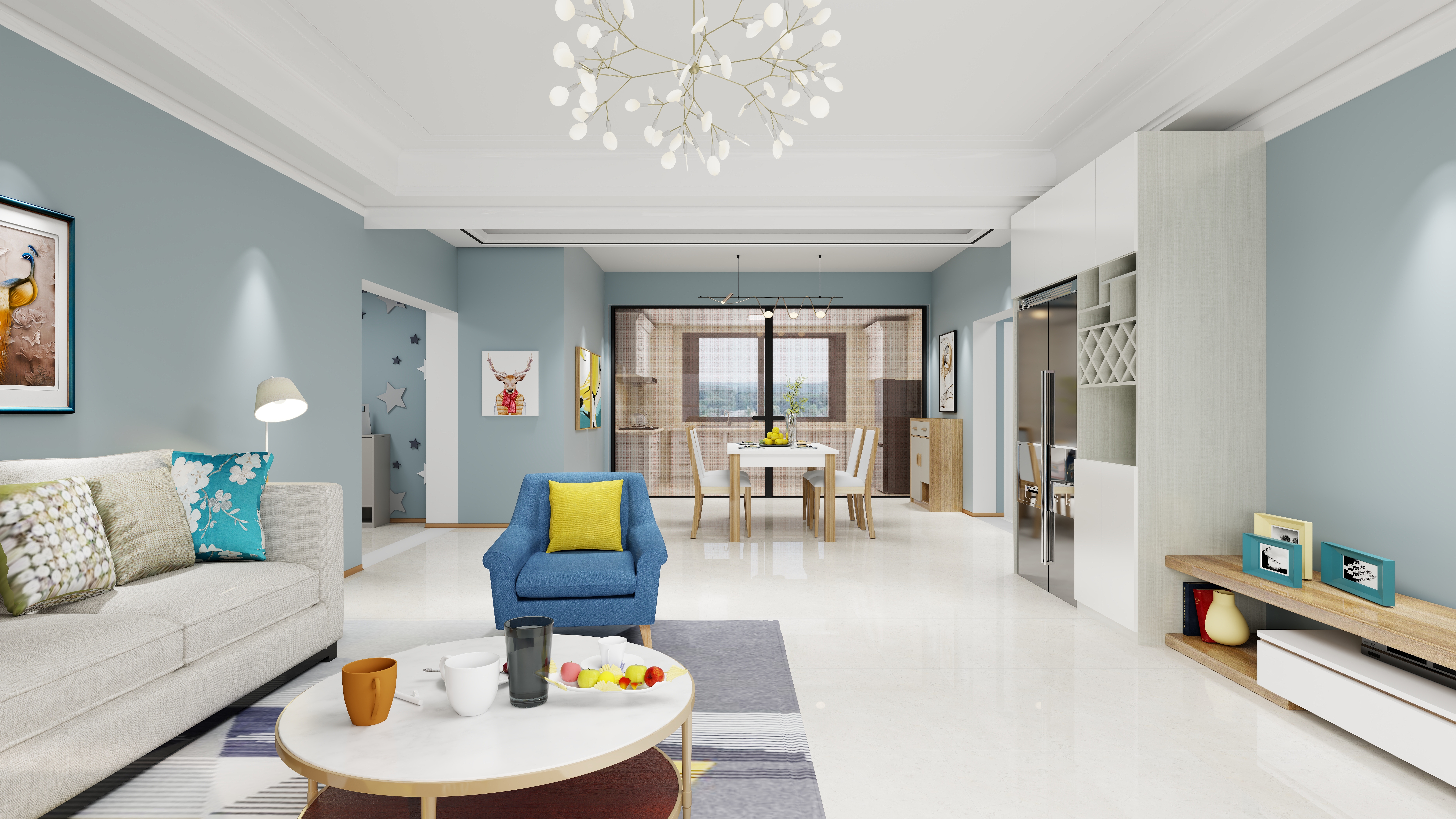 吾字乐天-烟台留香园一层客餐厅装修效果图第2张