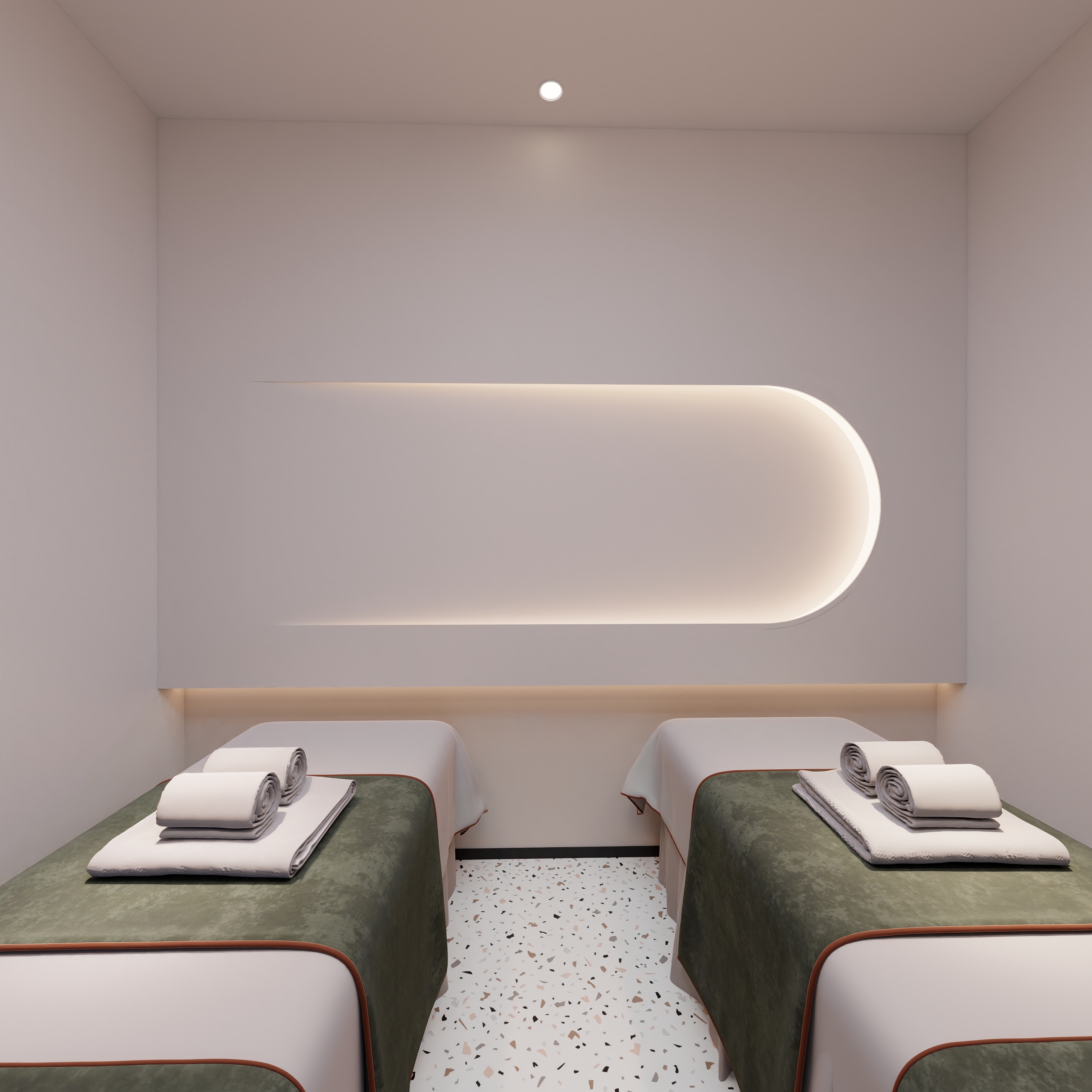 方源设计-美容院设计——洗脸吧一层头疗区装修效果图第3张