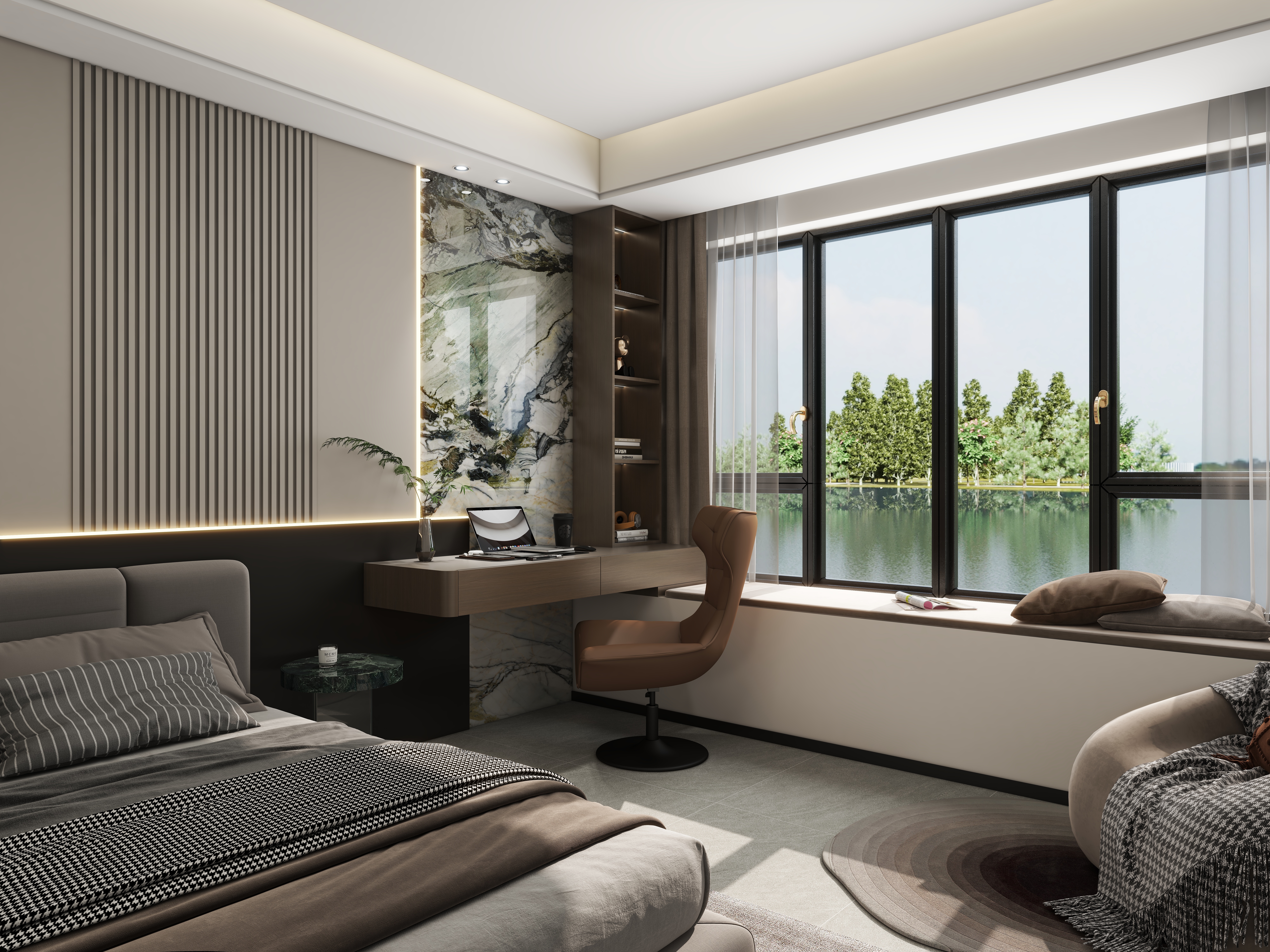 泰禾装饰整家定制-申隆嘉华F227-主卧套房-装修设计方案