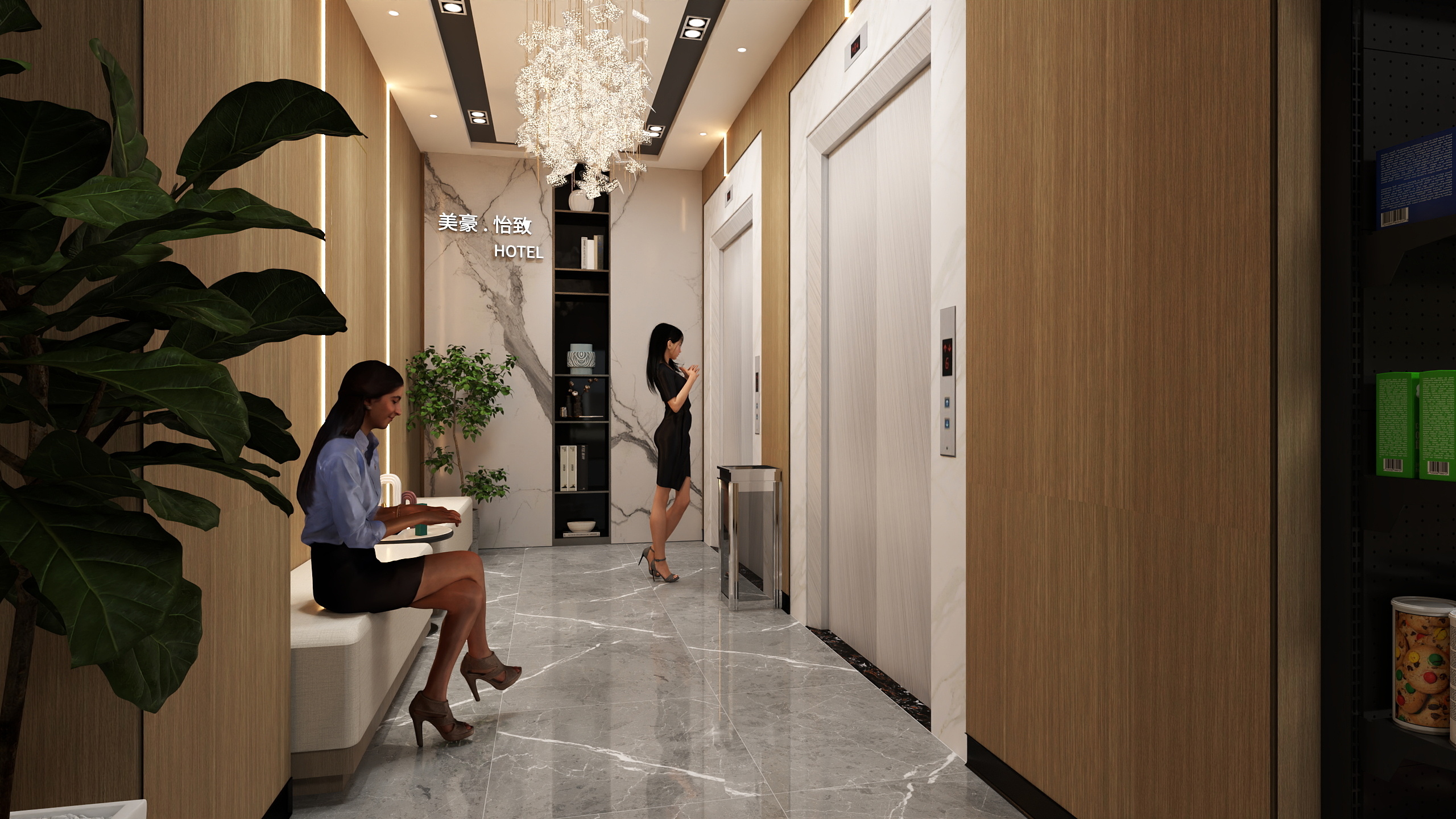 运城裴少-榆次美豪01层入口-装修设计方案