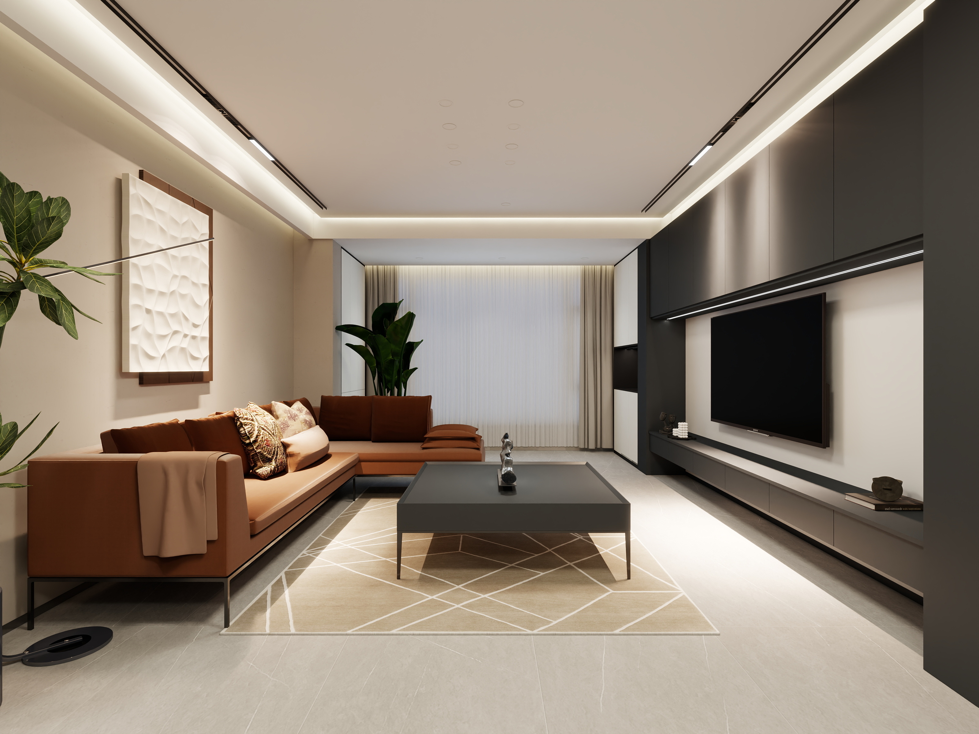 野狼盼月6661-金水湾现代简约120㎡4室-装修设计方案