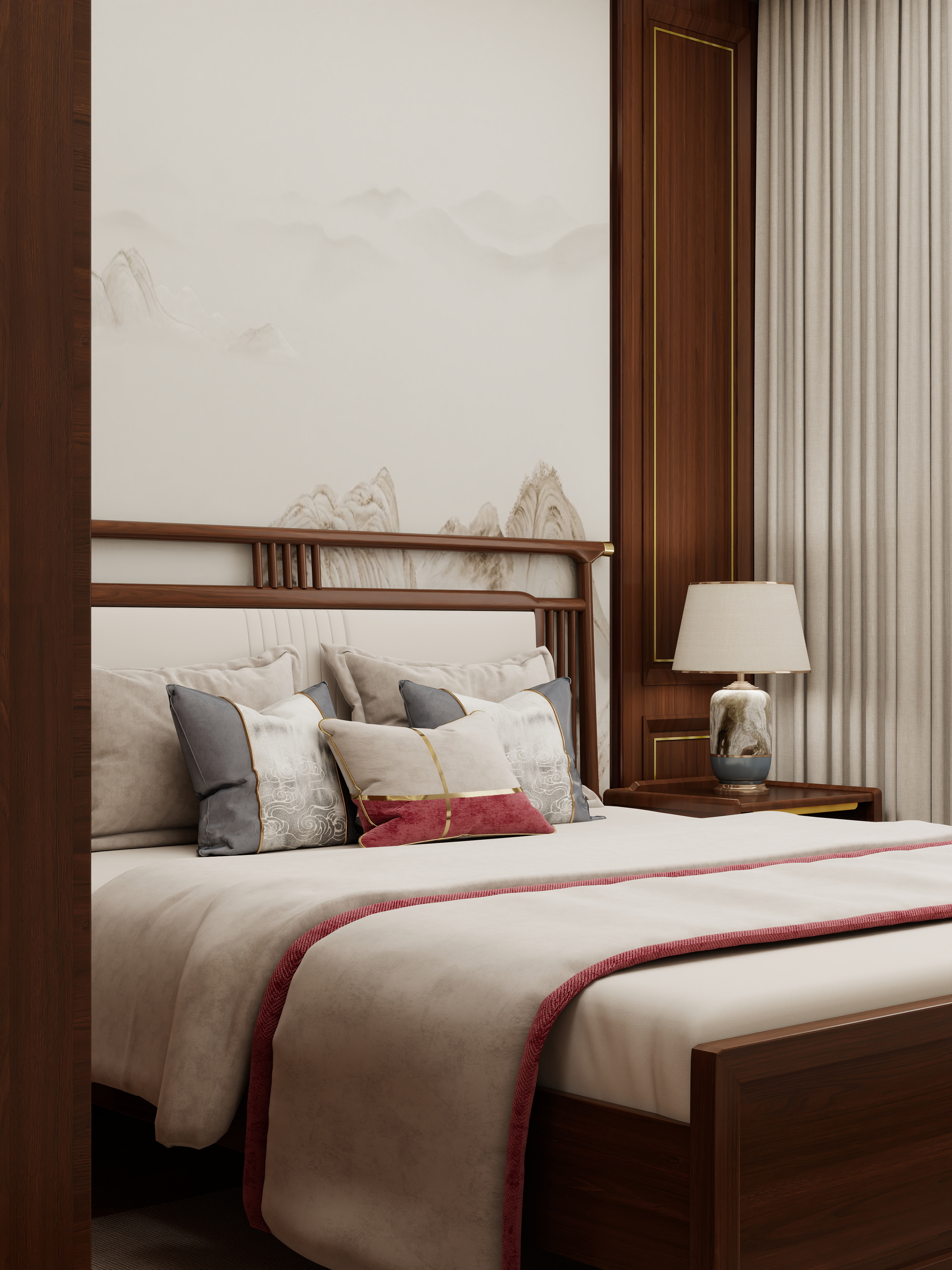 壹诺设计工作室-新中式装修效果图